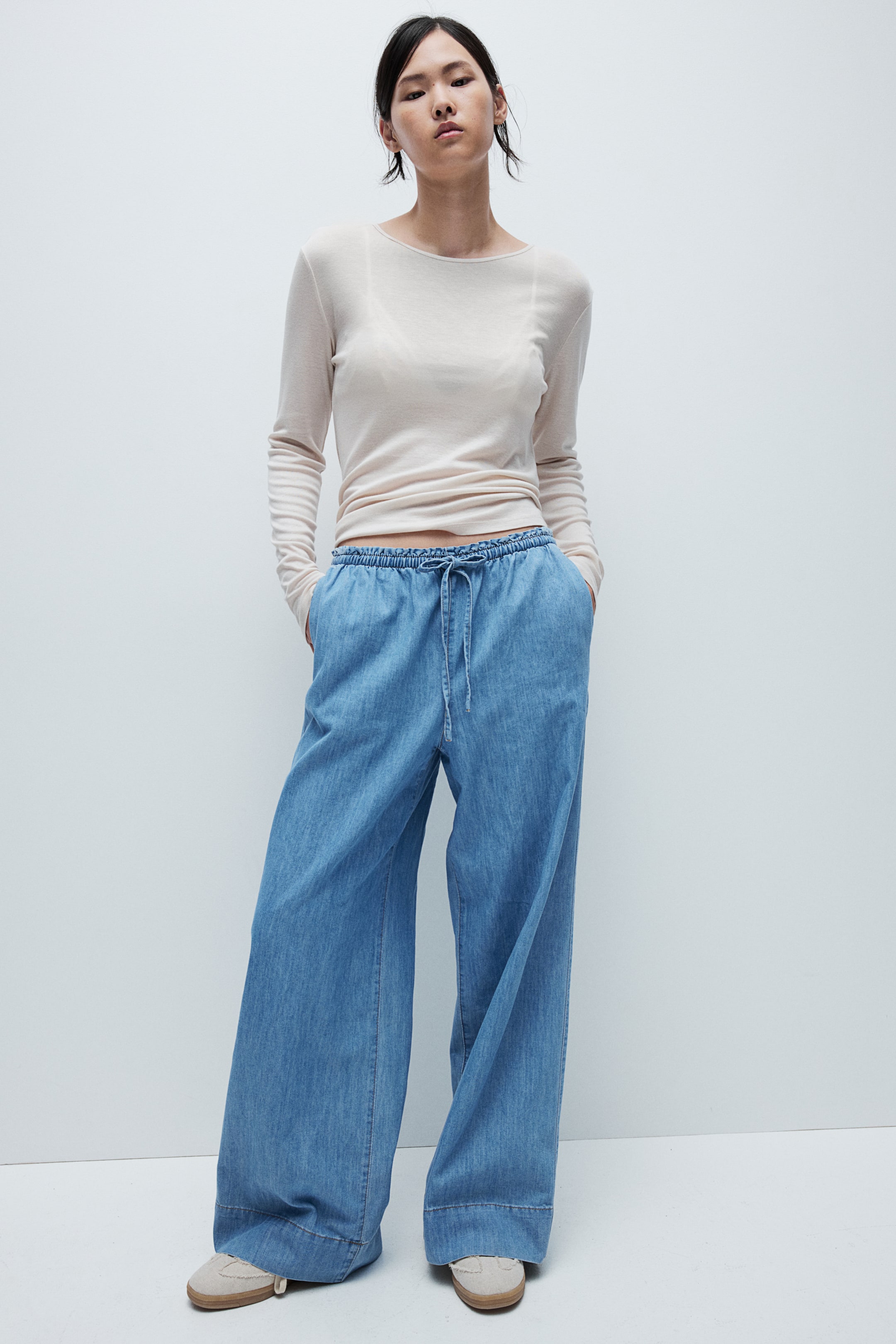 Denim Pull-on Pants