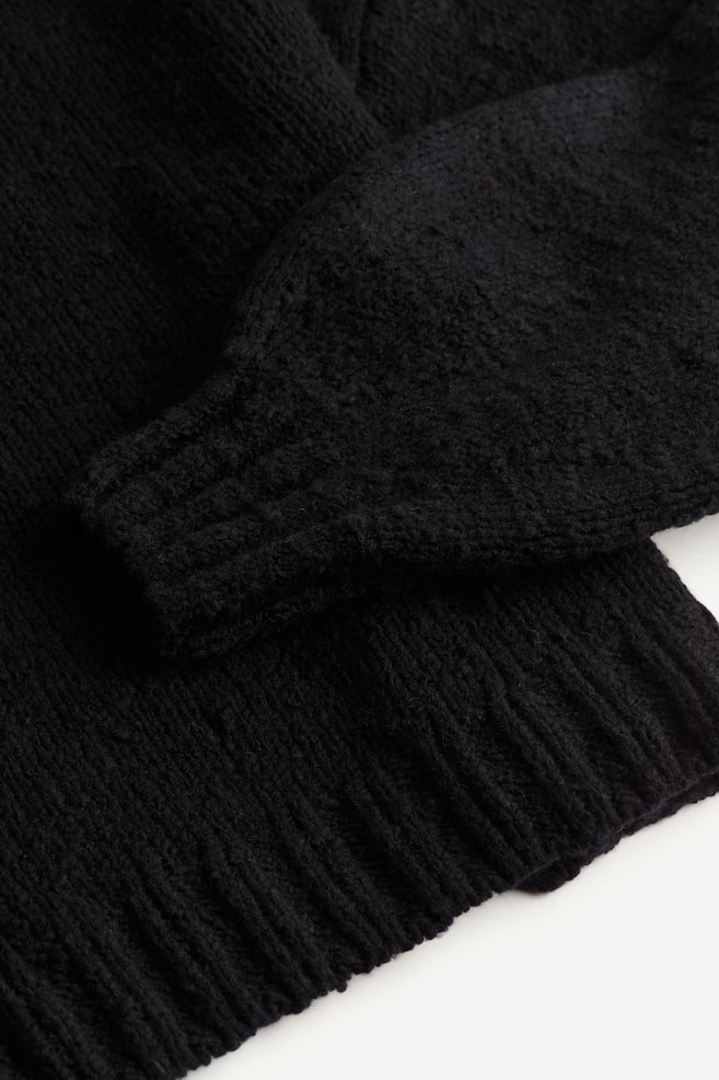 Sweter z domieszką wełny - Czarny - 4