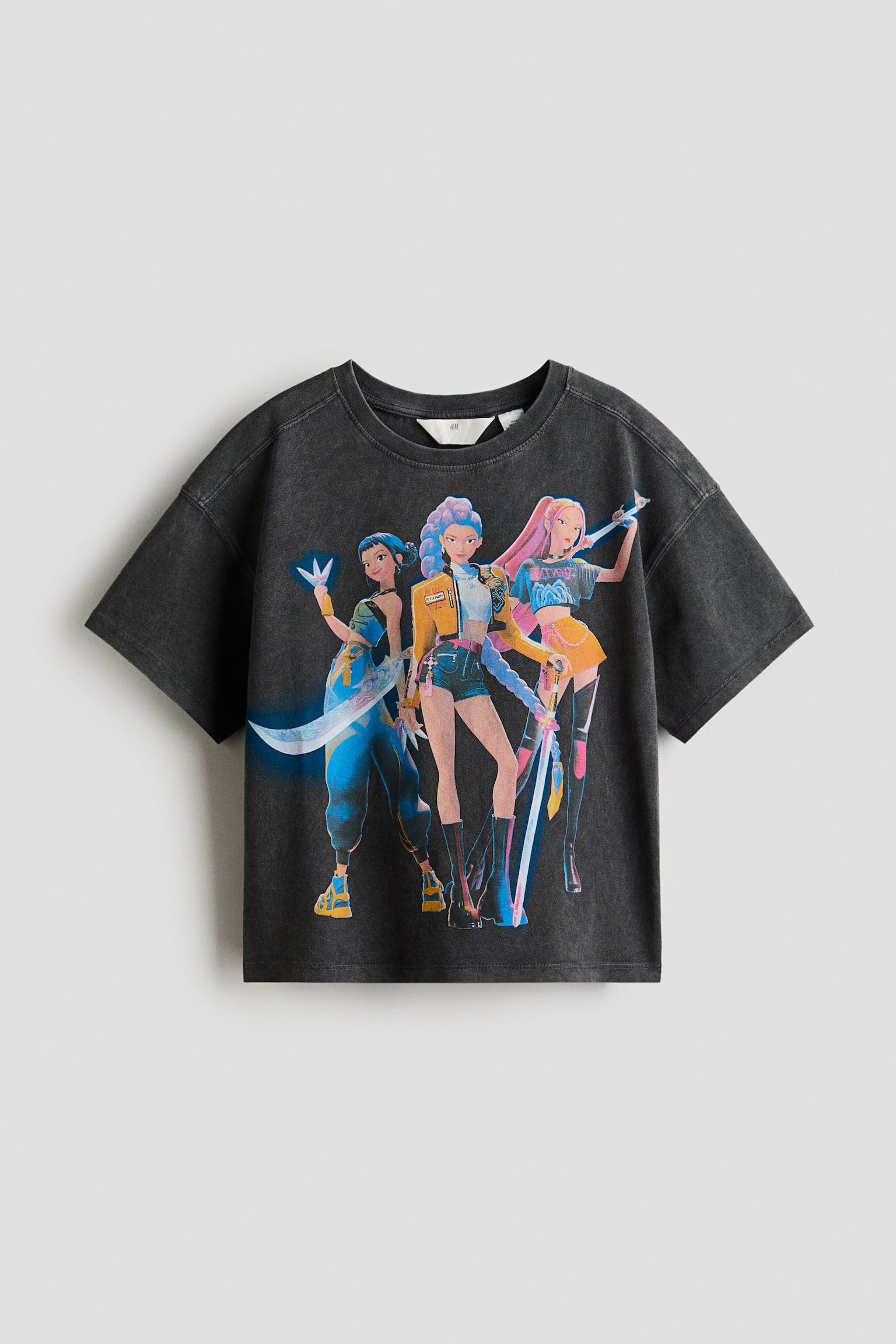 Printed T-shirt - Dark grey/Demon Hunters