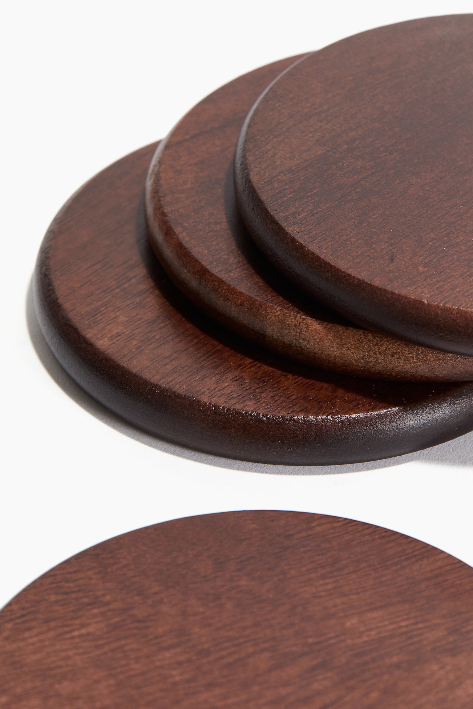 4-pack wooden coasters - Brown - 2