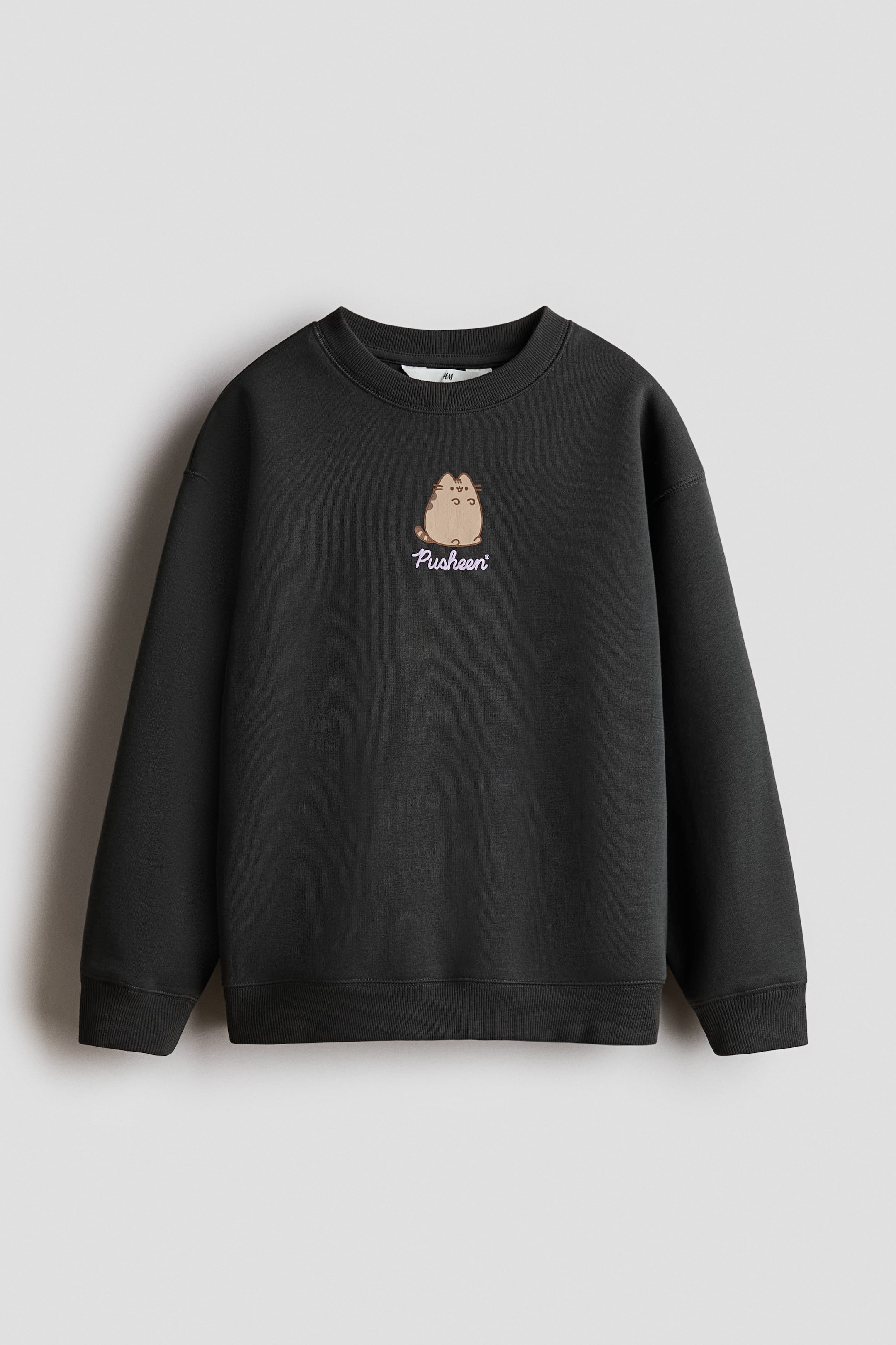 View larger image: Oversized Sweatshirt with Printed Motif - Dark gray/Pusheen the Cat - Kids | H&M US 1