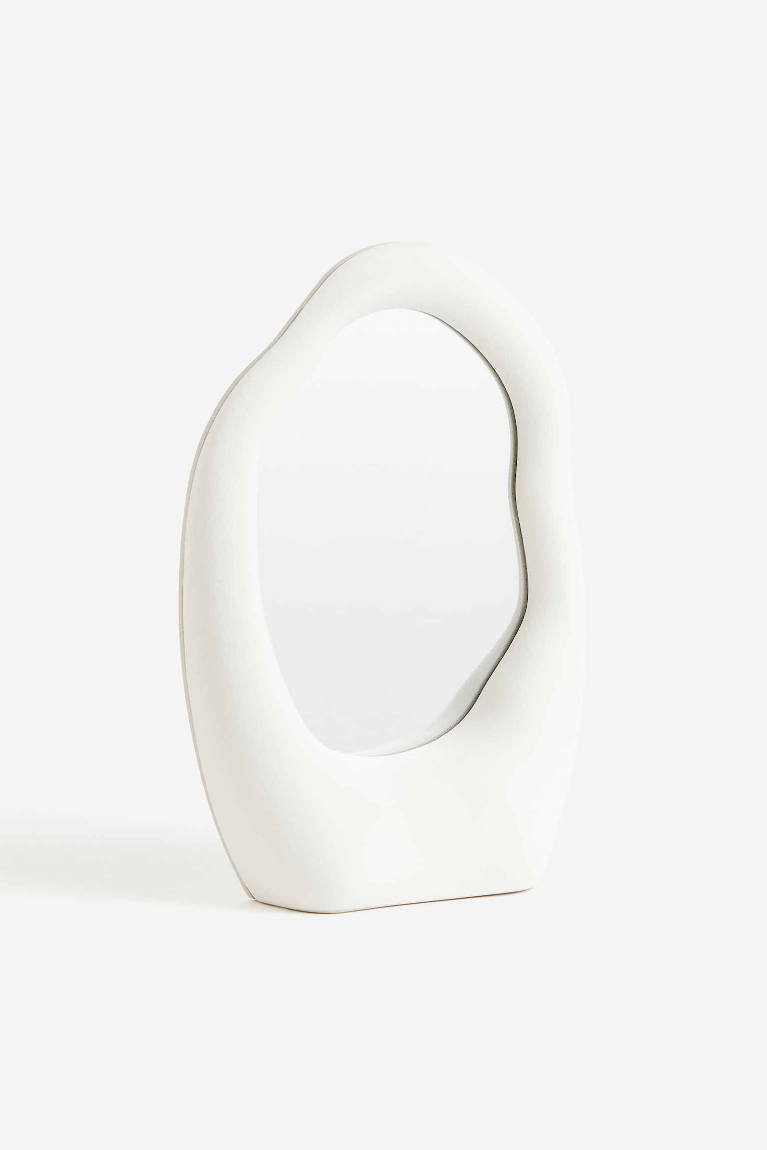 Stoneware table mirror - White/White - 1