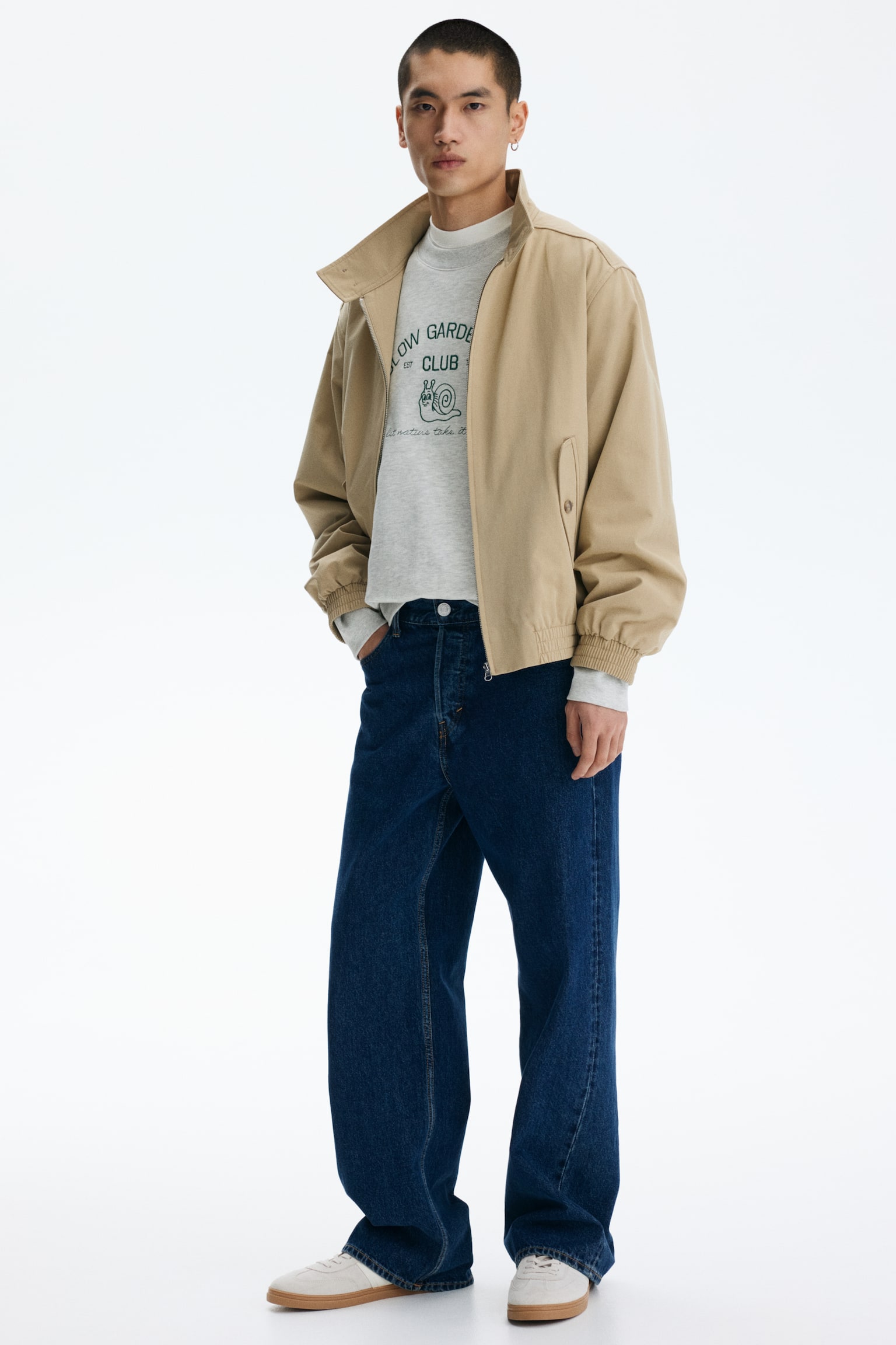 Oversized Fit Printed sweatshirt - Light grey marl/Slow Gardening - 7