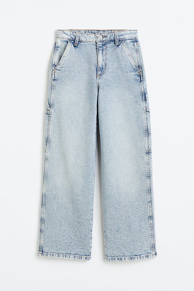 Wide Fit Jeans - Sart denimblå/Lys denimblå/Mønstret/Lys denimblå/Denimblå/Lys denimblå/Lapper