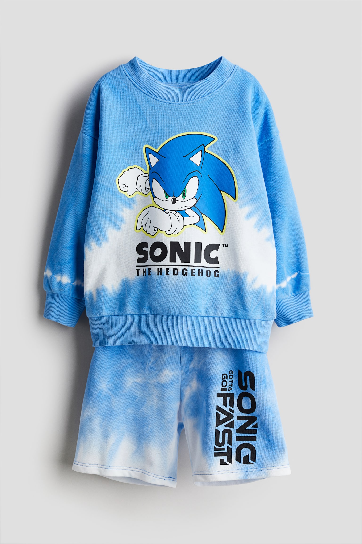 2-teiliges Sweatshirt-Set mit Print - Blau/Sonic der Igel/Beige/Bluey/Schwarz/TMNT/Weiß/Paw Patrol - 1