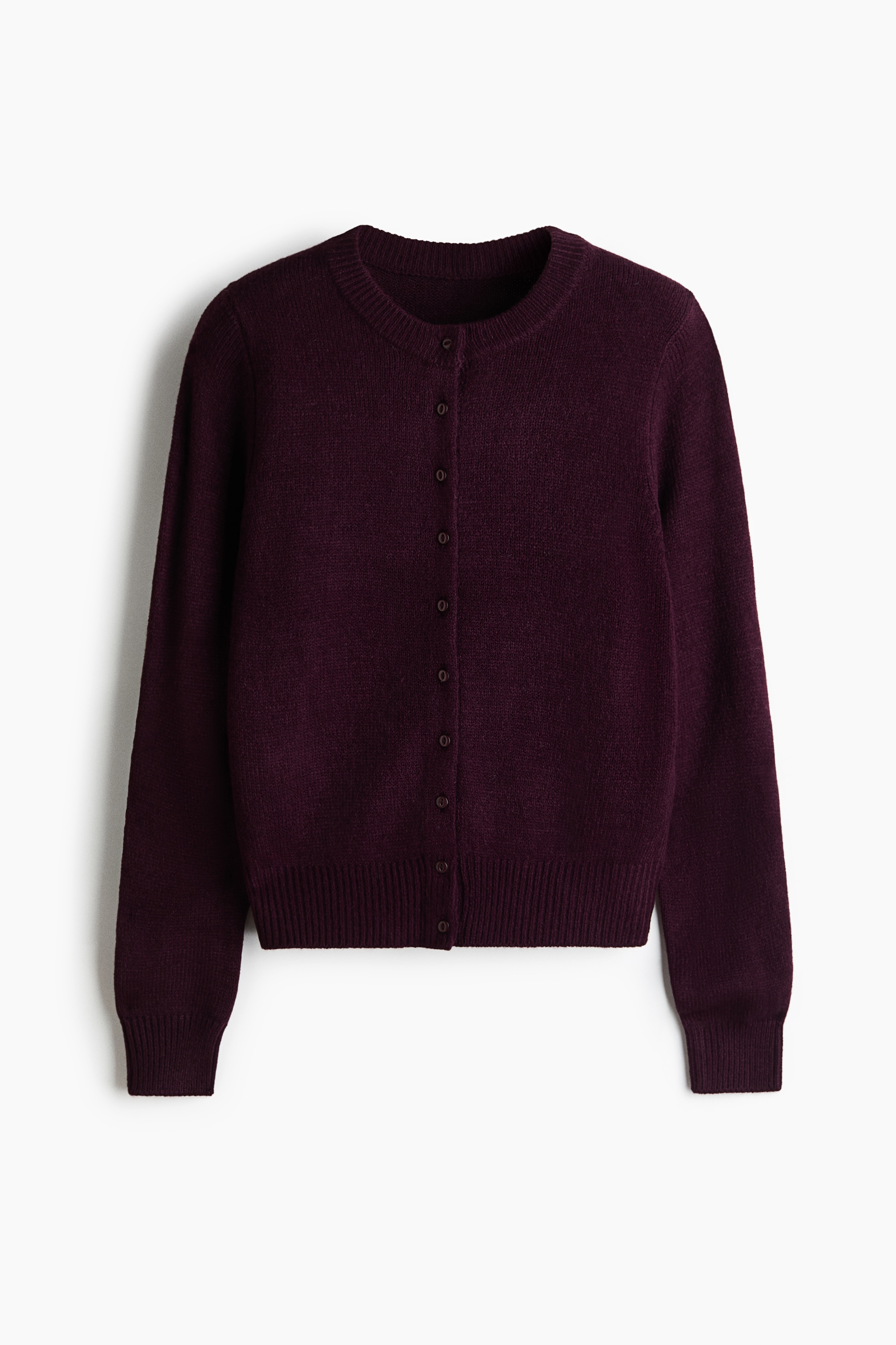 Textured-Knit Cardigan - Burgundy/Navy blue/Dark khaki green
