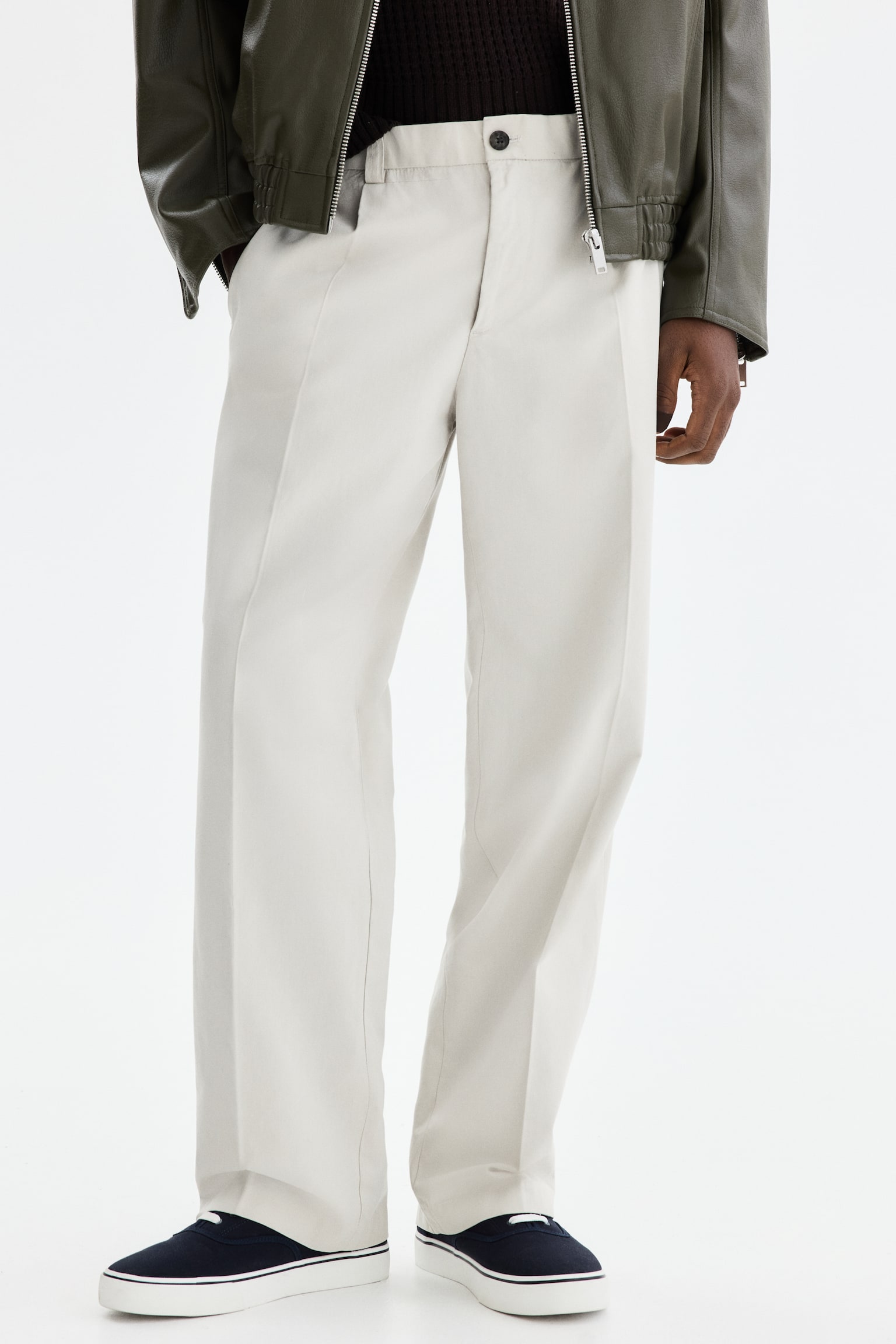 Pantalon chic Relaxed Fit - Beige clair/Noir/Marron foncé - 3