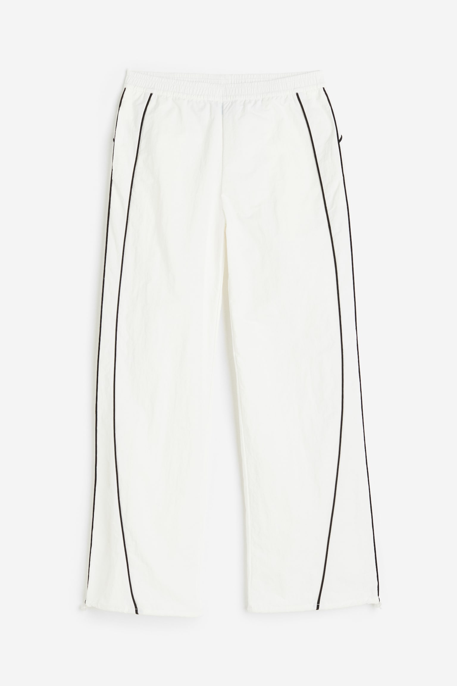 Piping-detail track pants - Cream/Black - 1