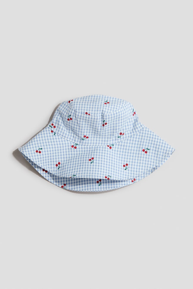 Cotton sun hat - Blue/Cherries/White - 1
