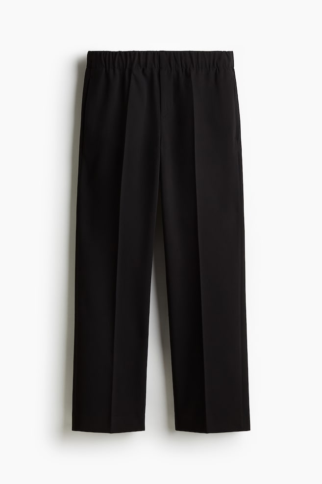 Regular Fit Trousers - Black/Dark beige/White - 1