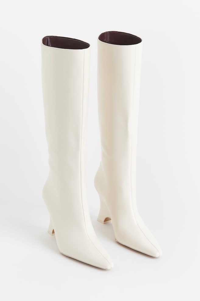Wedge-heeled boots - White - 4