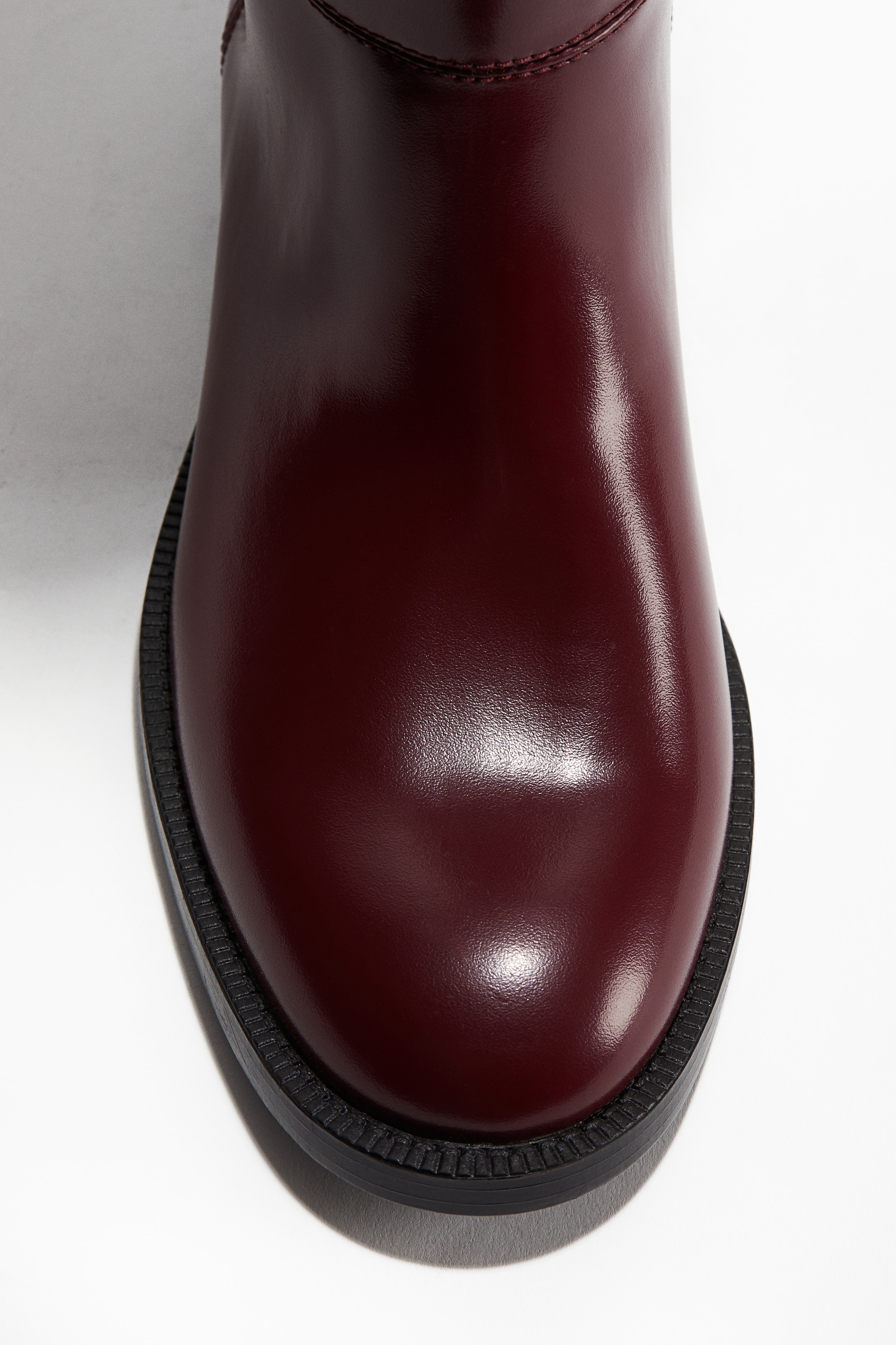 Bottines En Cuir Noir H&M Pointure 36, Avec Bout Chromé - Talons Hauts, Style Chic