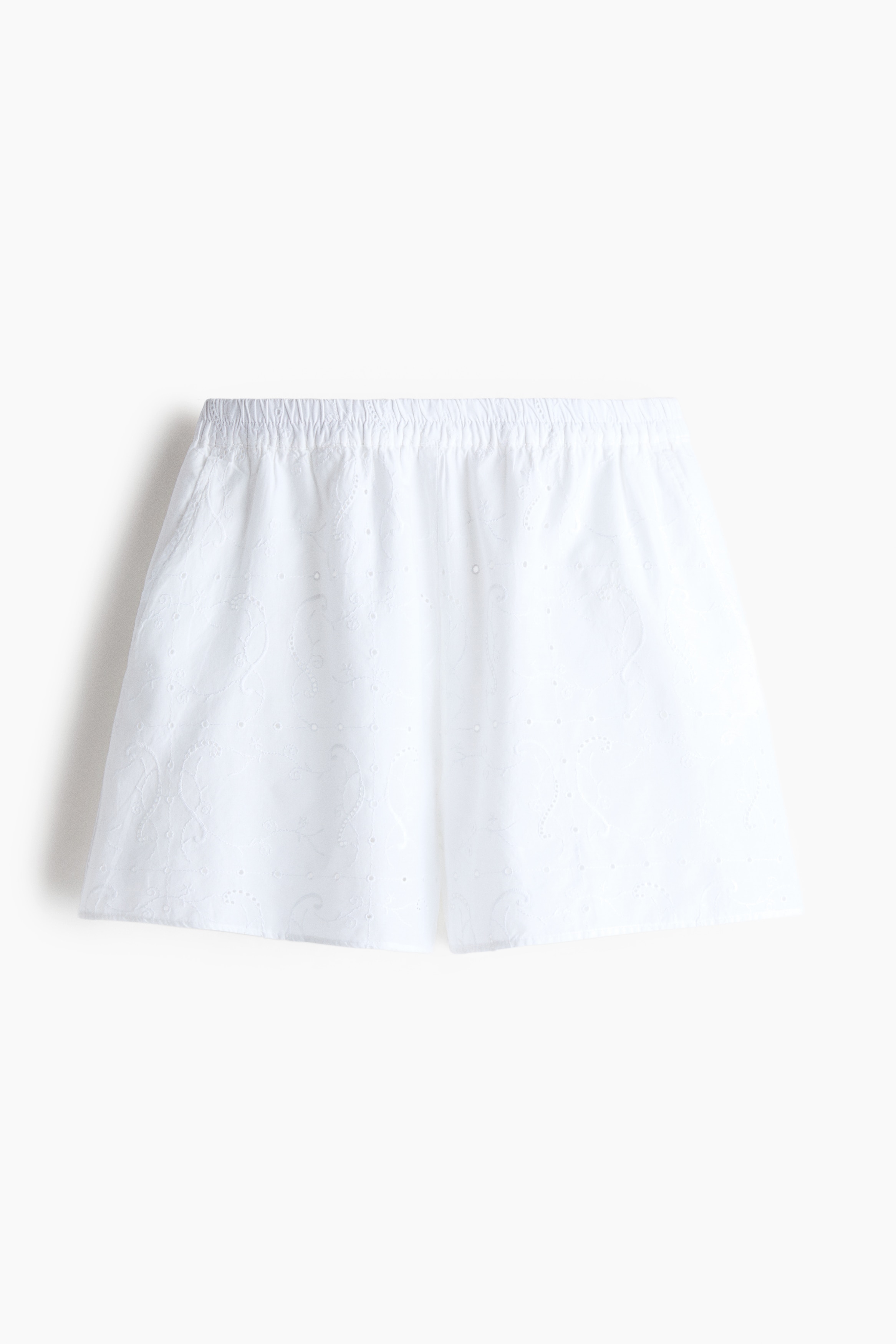 Pantalón corto de algodón con bordado inglés