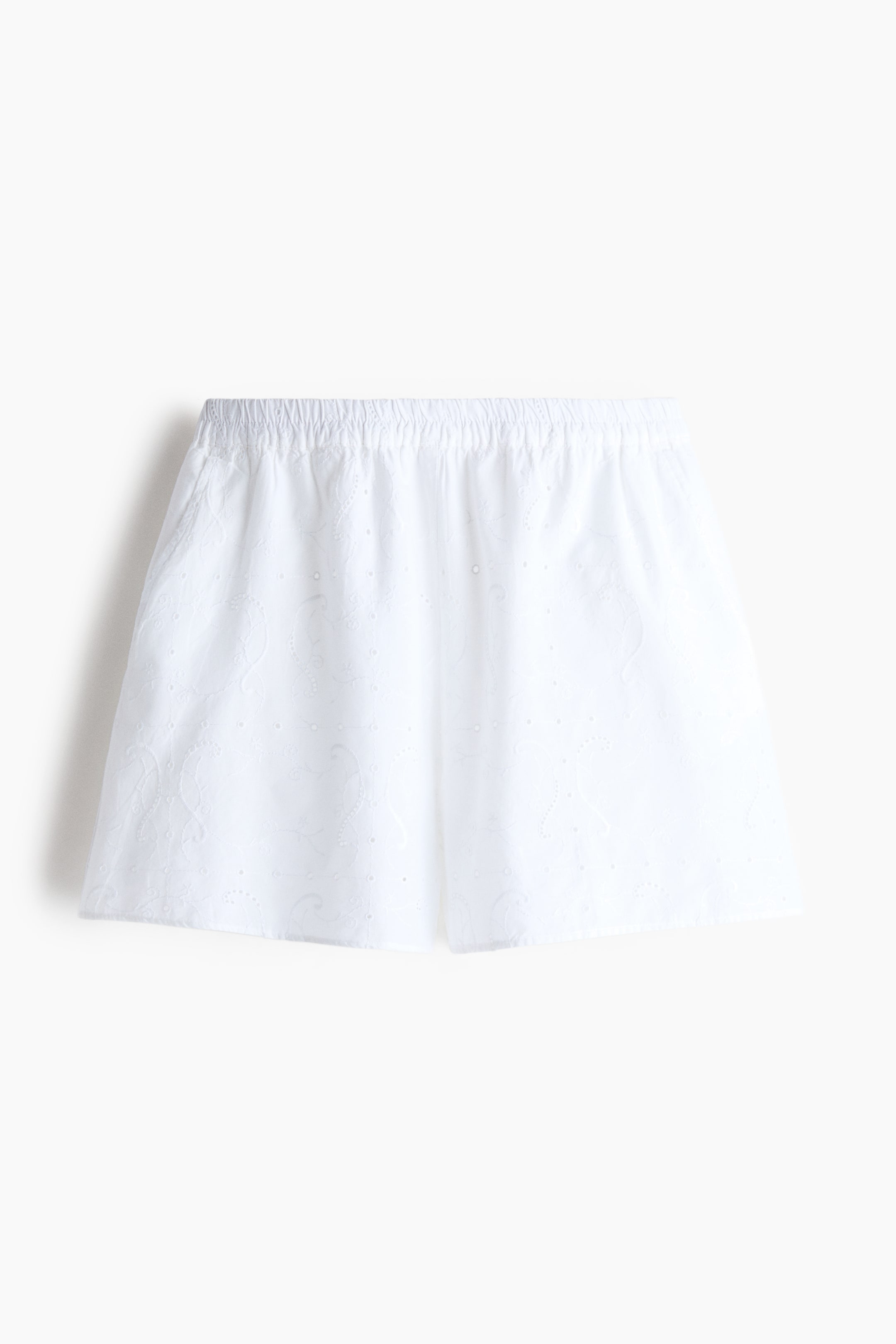 Short en coton avec broderie anglaise