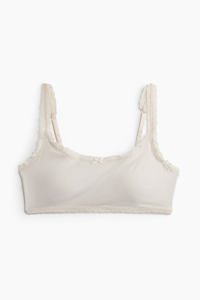 Padded soft microfibre bra - Pale beige - 1
