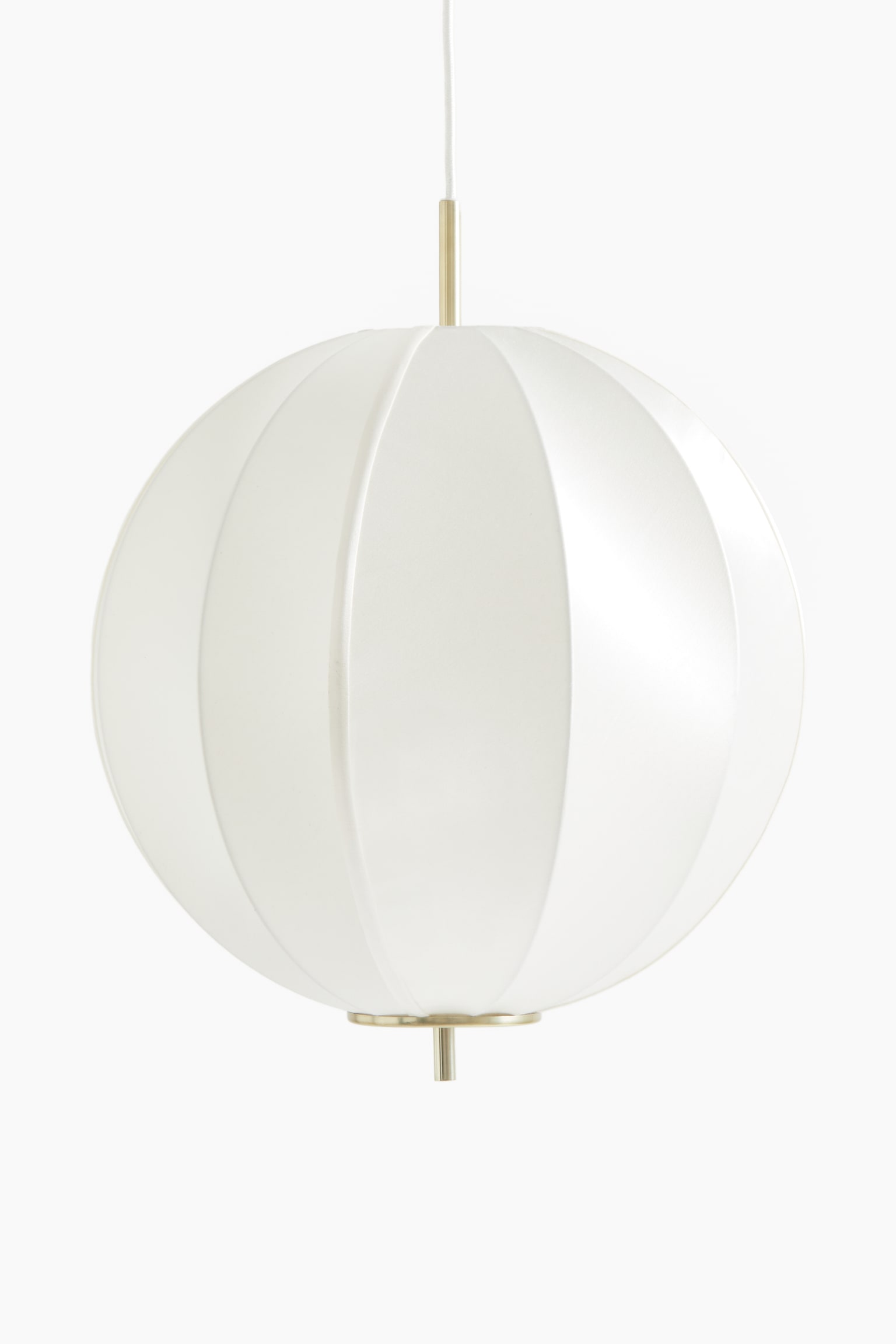 Fabric/metal pendant light - White - 1