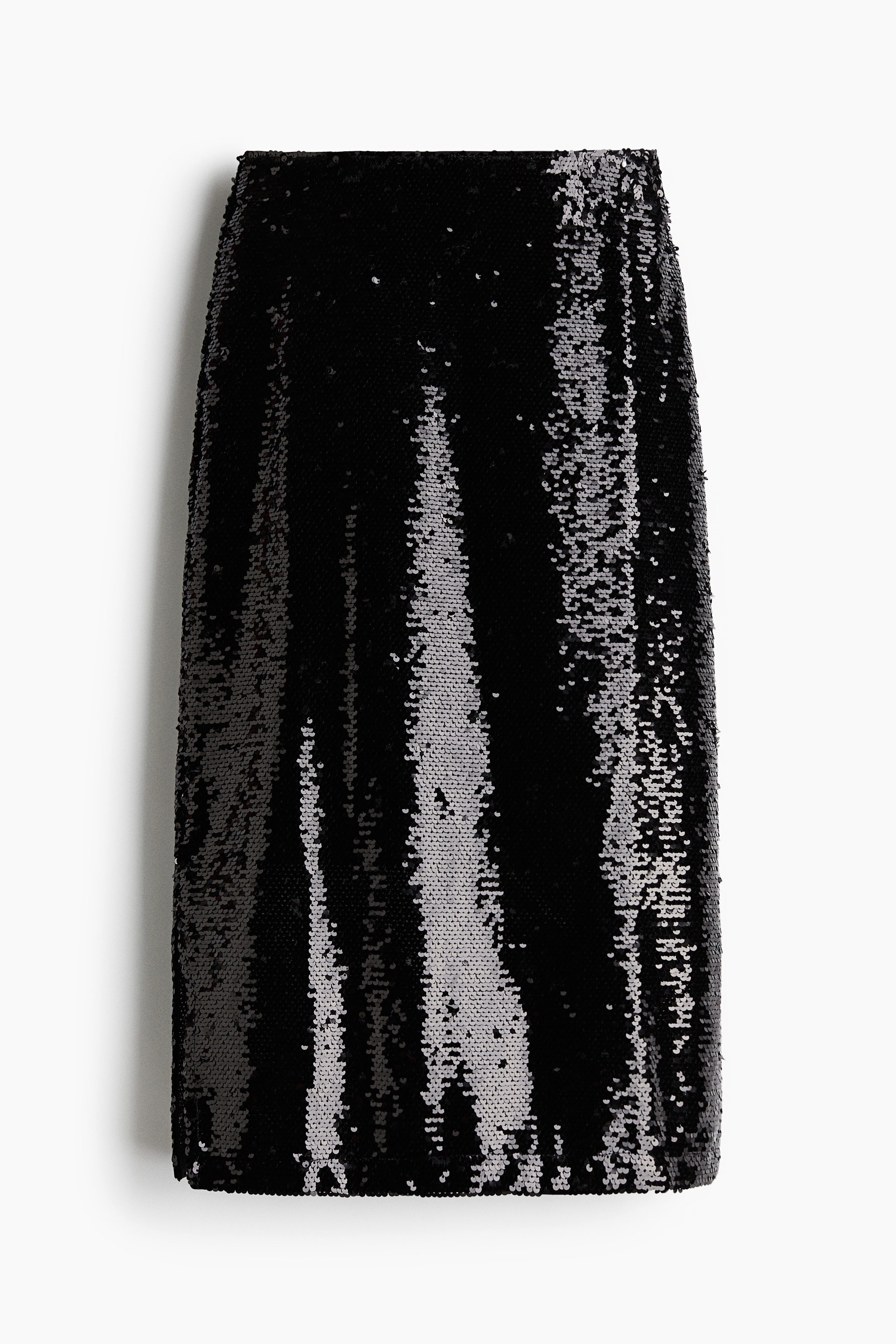 Fustă midi cu paiete - Negru/Maro-închis