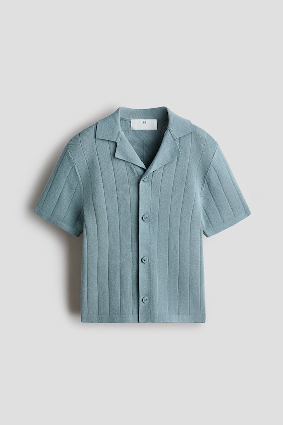 Детские рубашки H&M Fine-Knit Cotton Resort Shirt