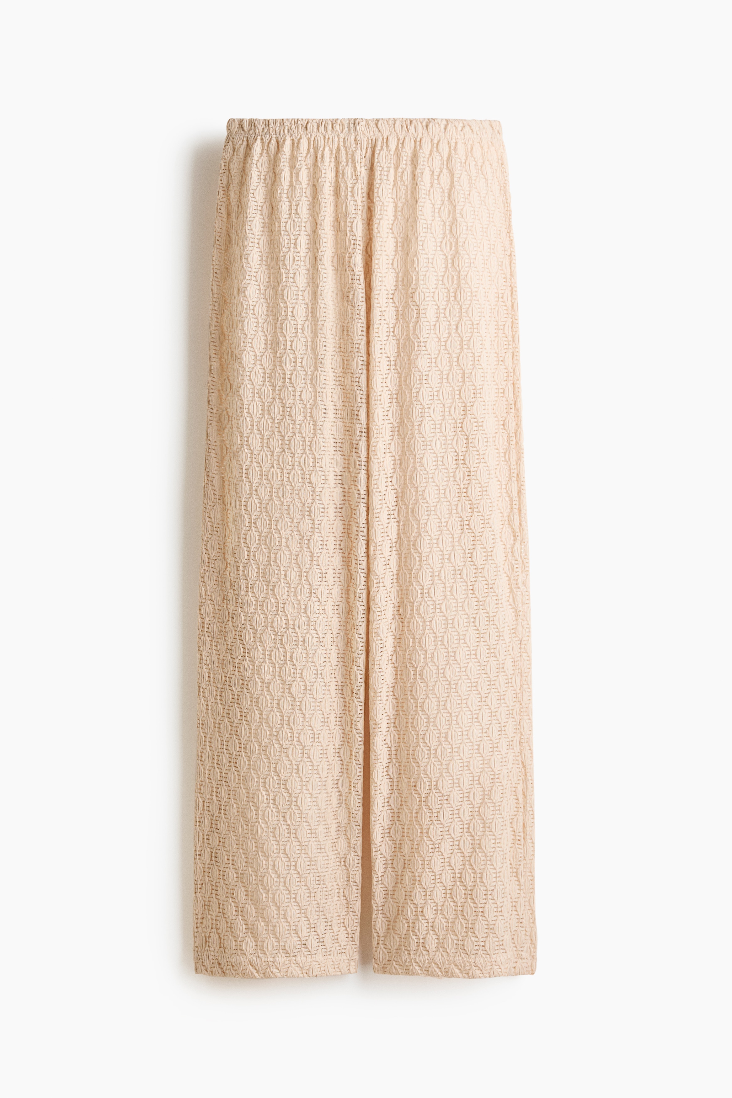 Pantaloni pull-on effetto pizzo - Rosa polvere chiaro