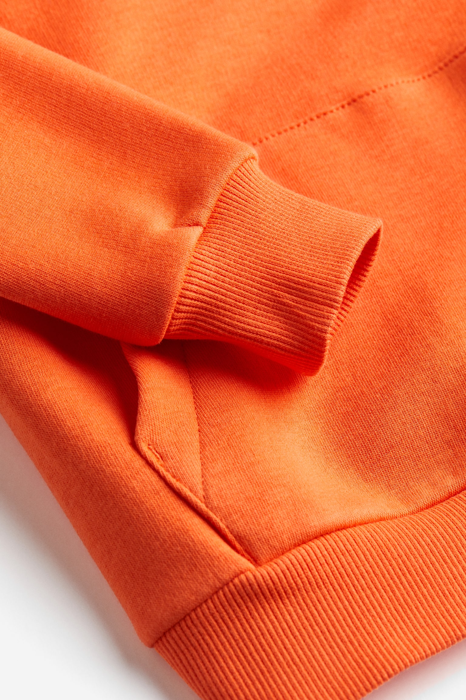 Áo hoodie có mặt trái chải xù - Màu cam/Màu xanh dương/Kẻ/Màu đen - 2