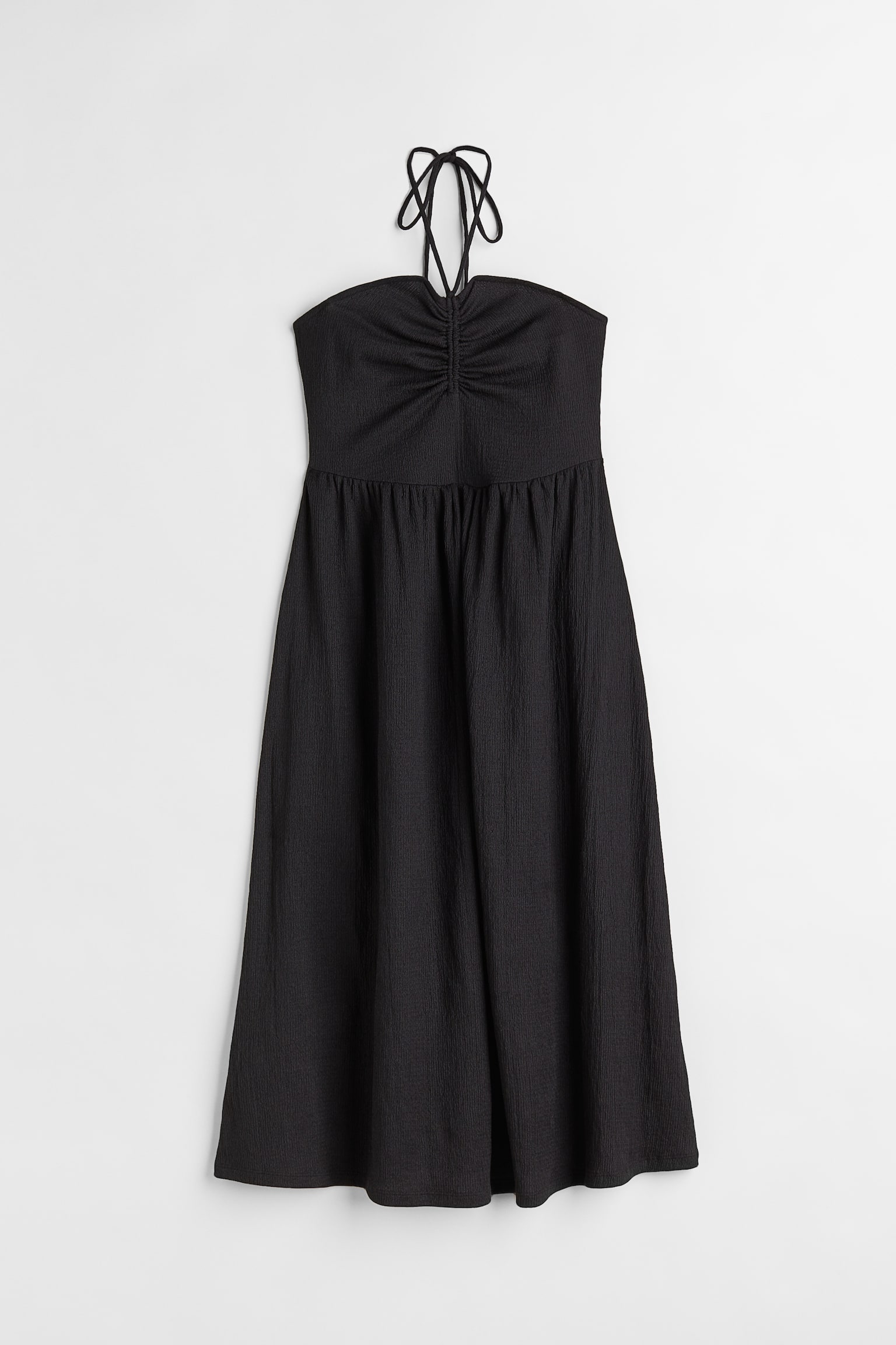 Robe dos nu à effet froissé - Noir - 1