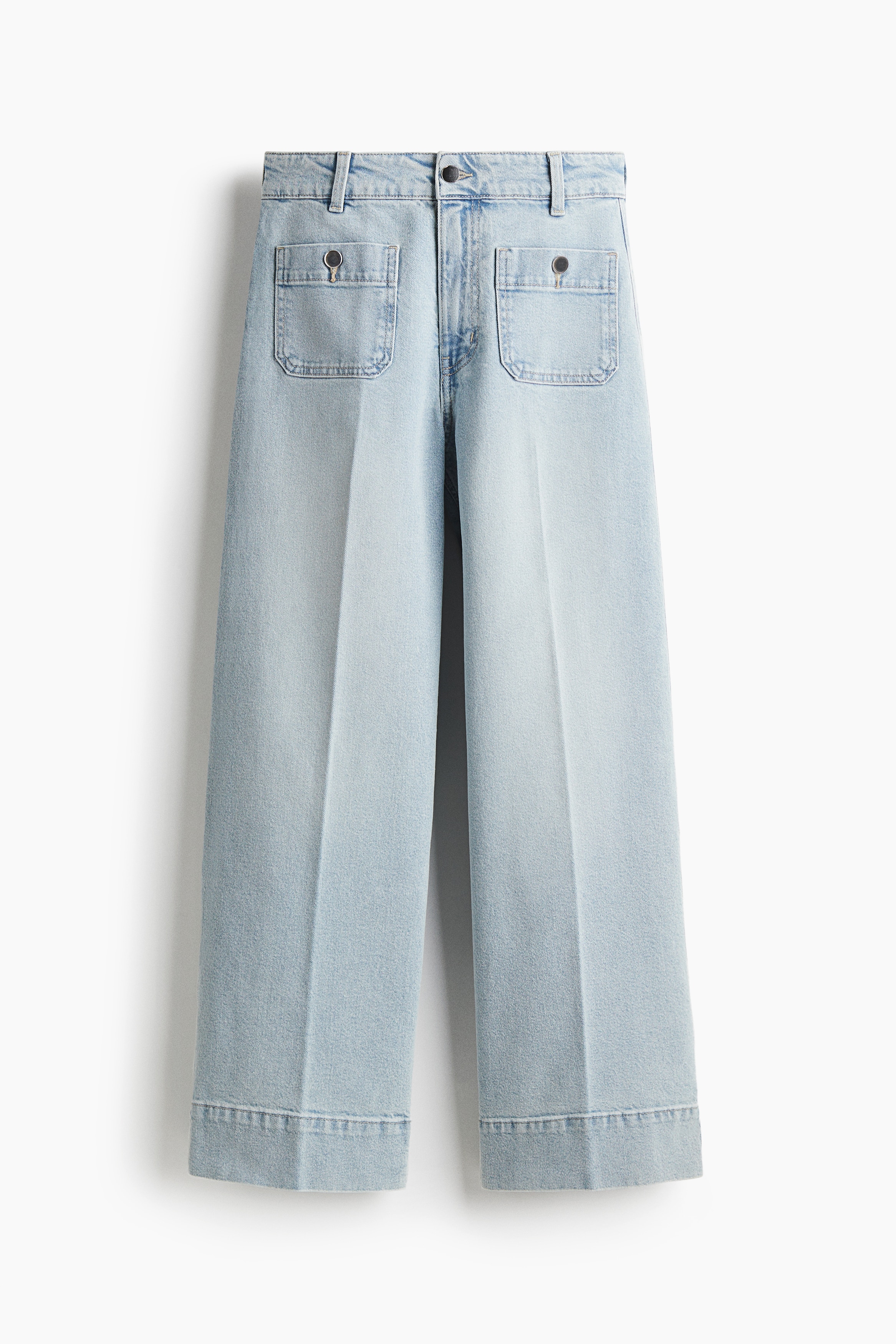 Wide High Ankle Jeans - Vaalea deniminsininen/Valkoinen/Tumma deniminsininen/Musta/Tumma deniminsininen/Deniminsininen