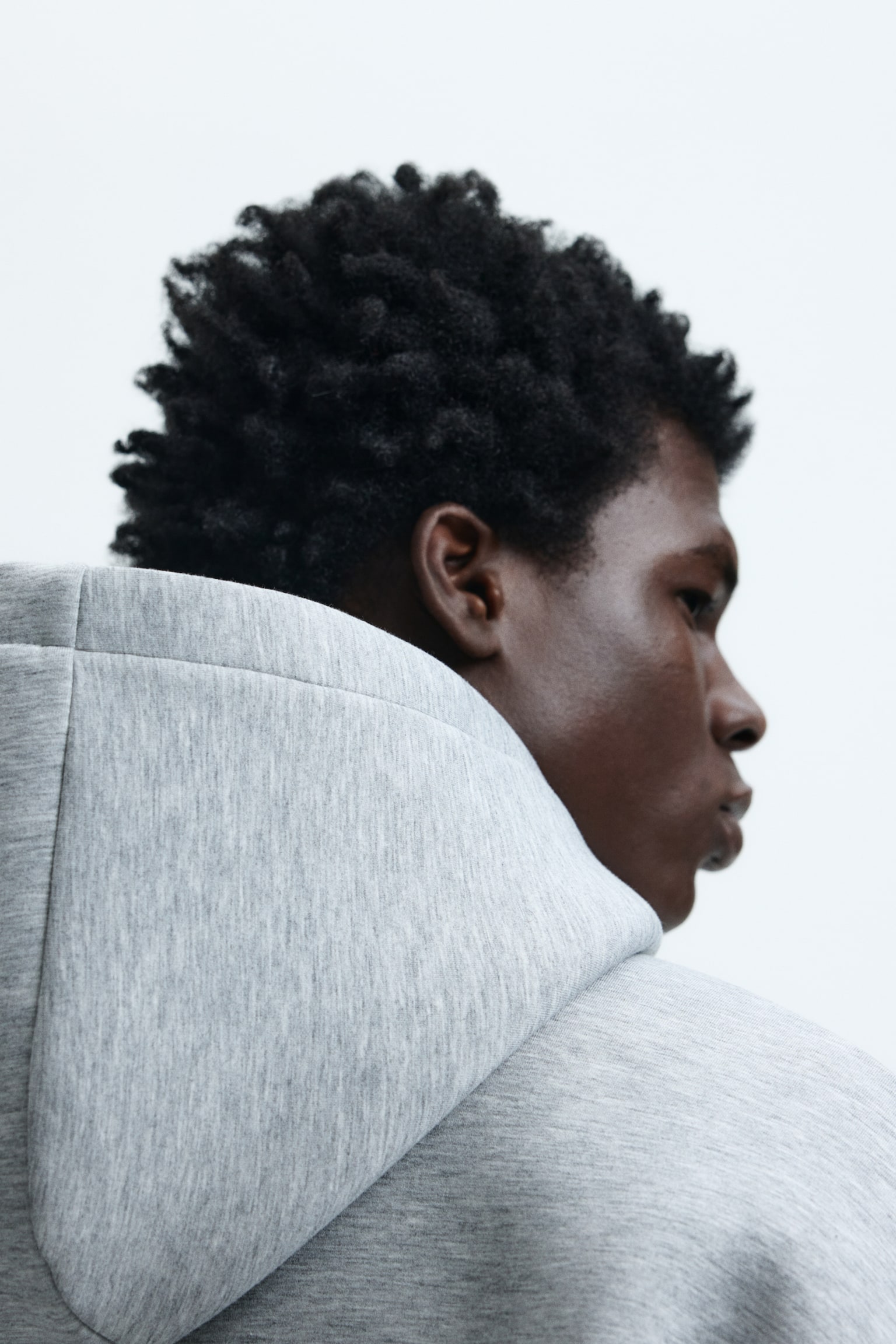 Loose Fit Scuba hoodie - Grey marl/Black/Dark brown - 6