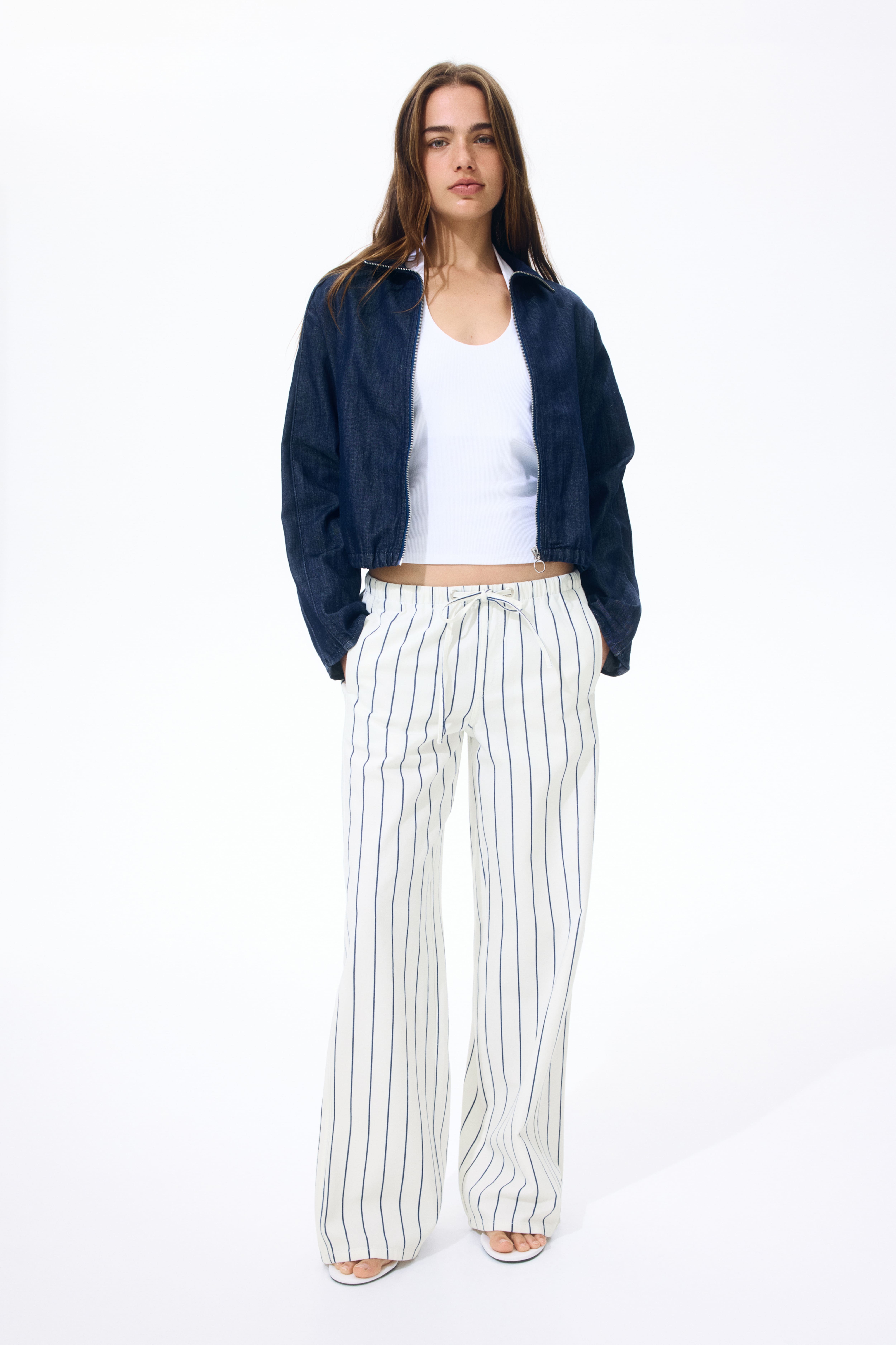Denim Drawstring Pants