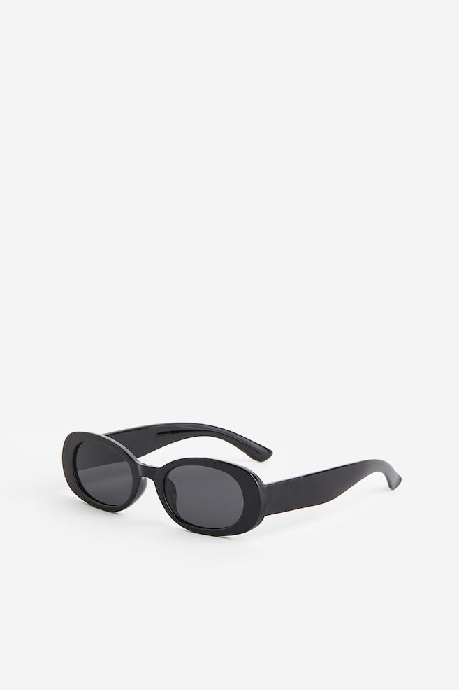 Oval sunglasses - Black/Bright blue - 1