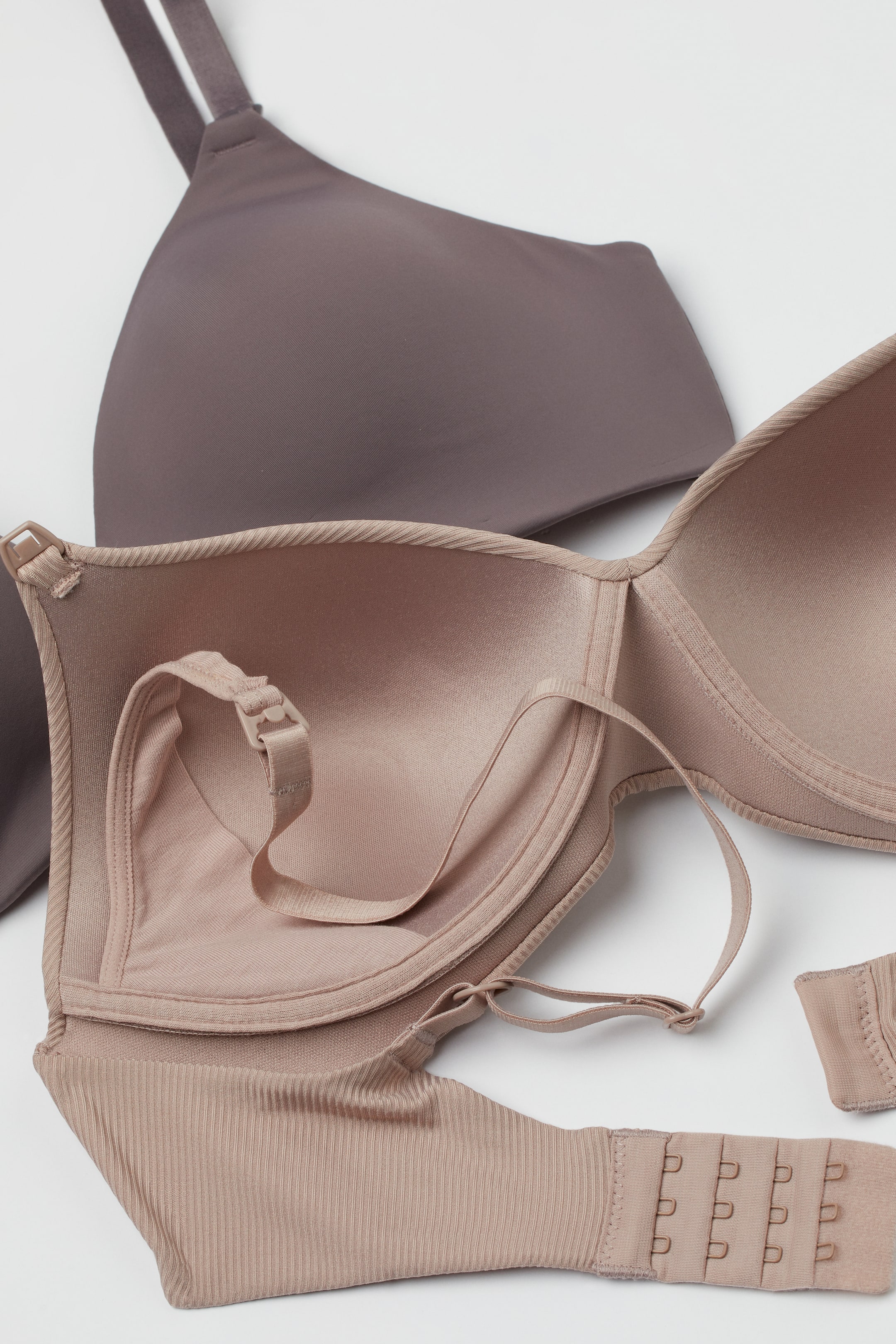 MAMA 2pack Nursing Bras Short Dark gray/powder beige Ladies H&M US