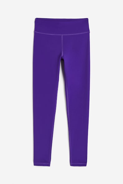 Sports leggings in DryMove™ - Regular waist - Long - Dark purple - Kids ...