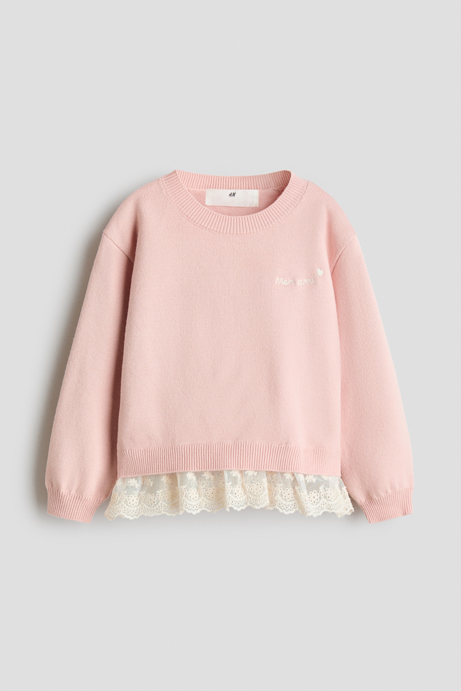 Broderie anglaise-trim jumper