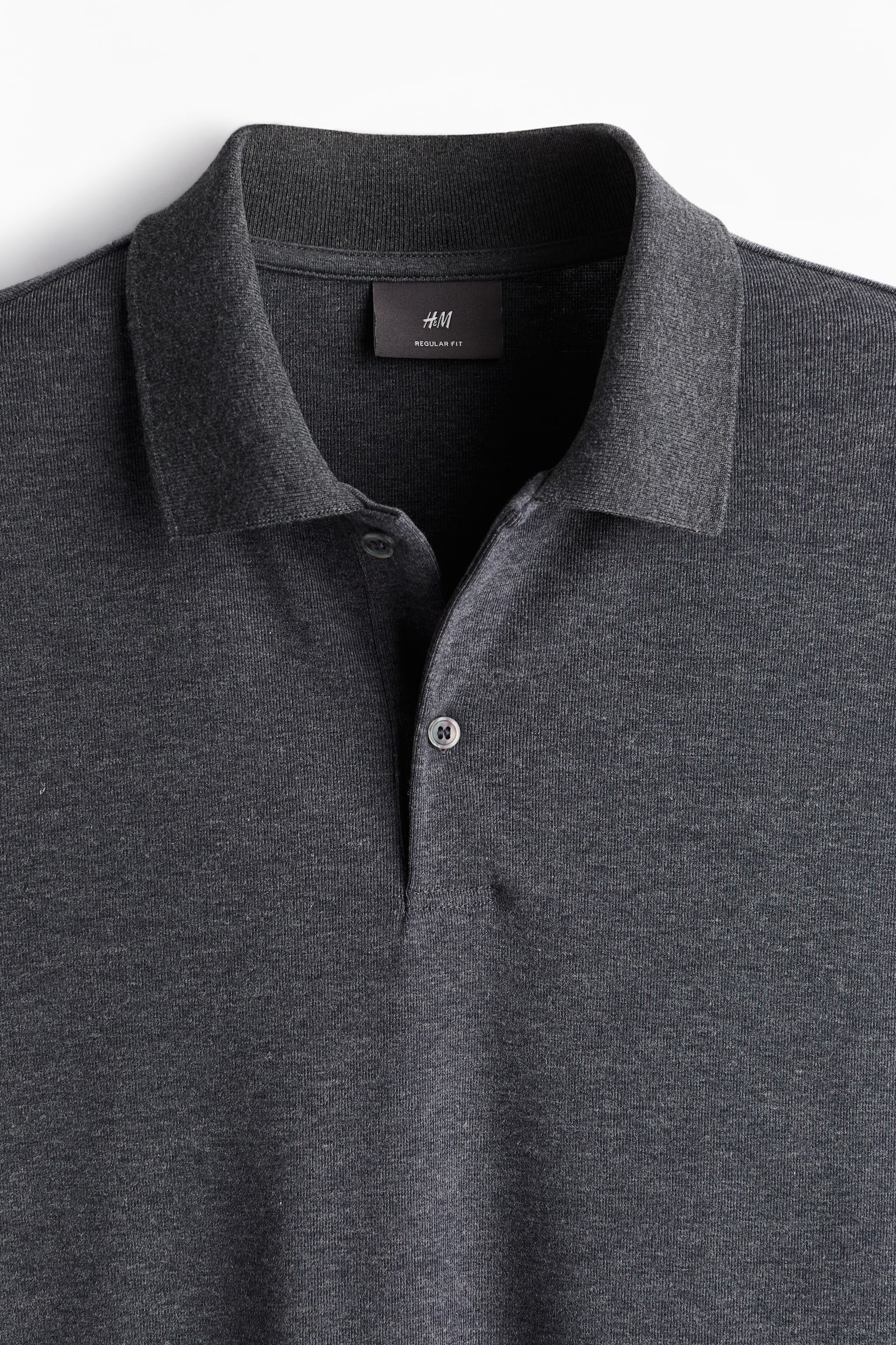 Regular Fit Polo shirt - Dark grey marl/Black - 3