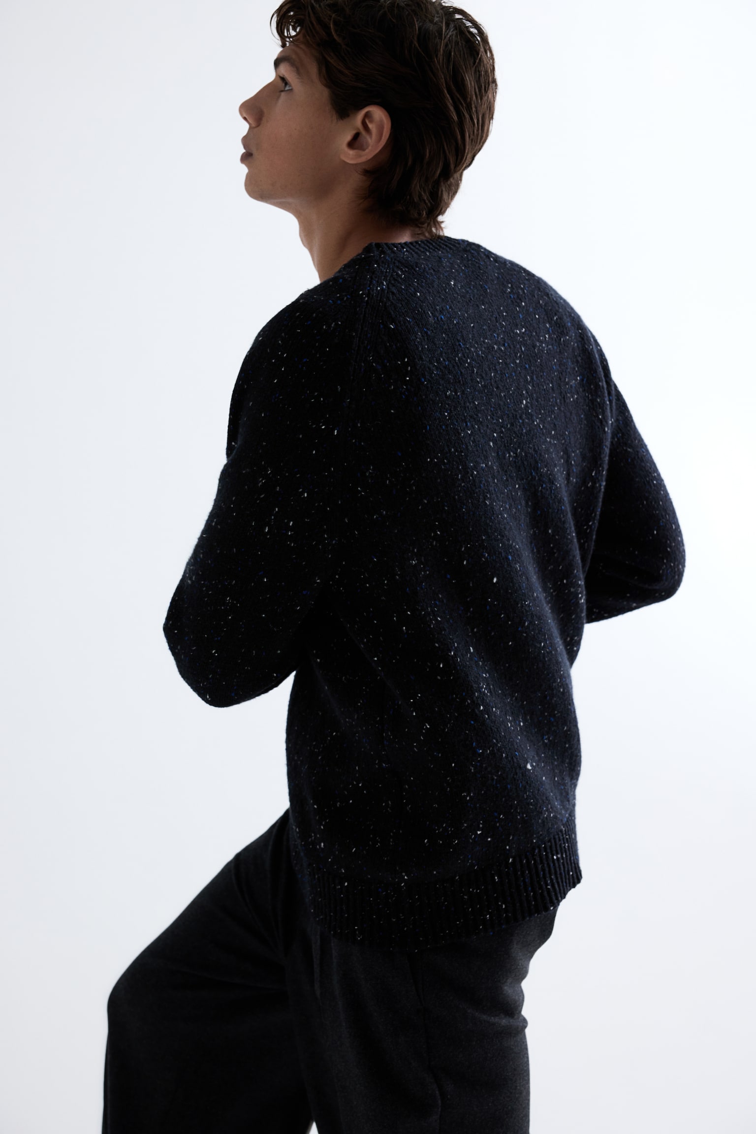 Regular Fit Wool-blend jumper - Navy blue/Dark grey marl/Light brown marl - 5