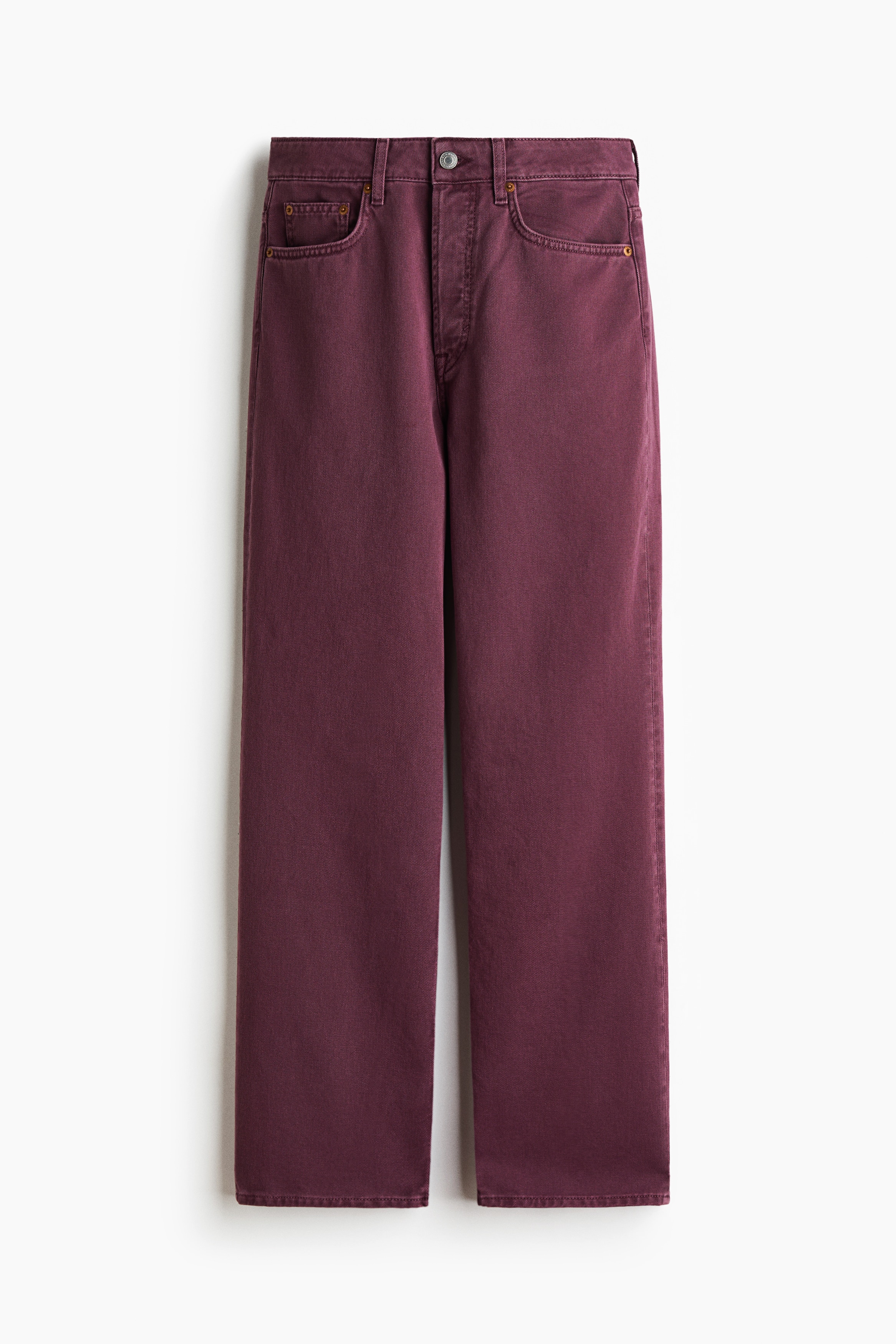 Straight High Waist Jeans - Violet prune/Vert foncé