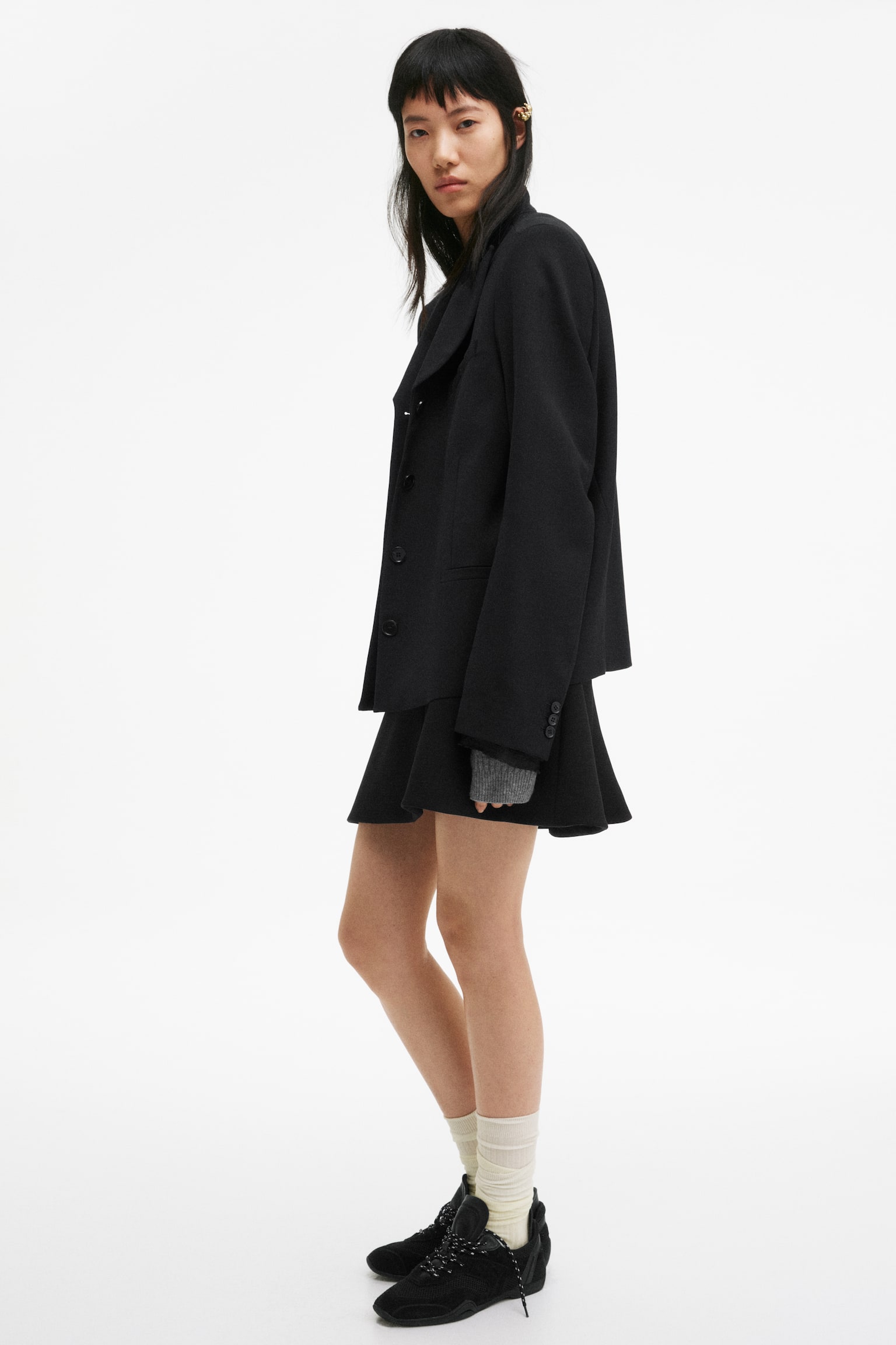 Uitlopende rok - Zwart - 6