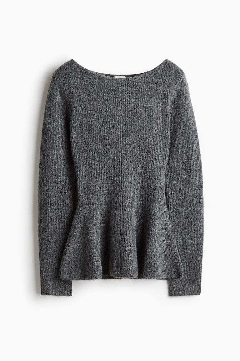Bluza od rebrastog pletiva sa volanom