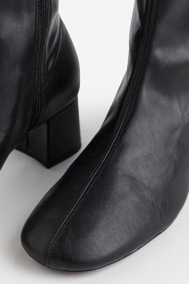 Ankle-high sock boots - Black/Burgundy - 3