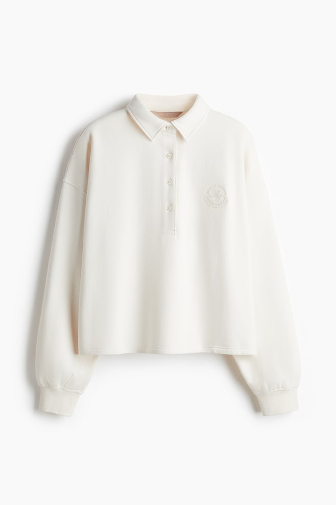 Polo sweatshirt - Cream - 1