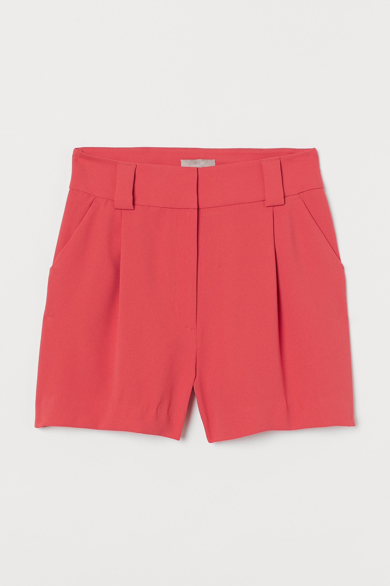 Tailored Shorts - High waist - Short - Coral red - Ladies | H&M US