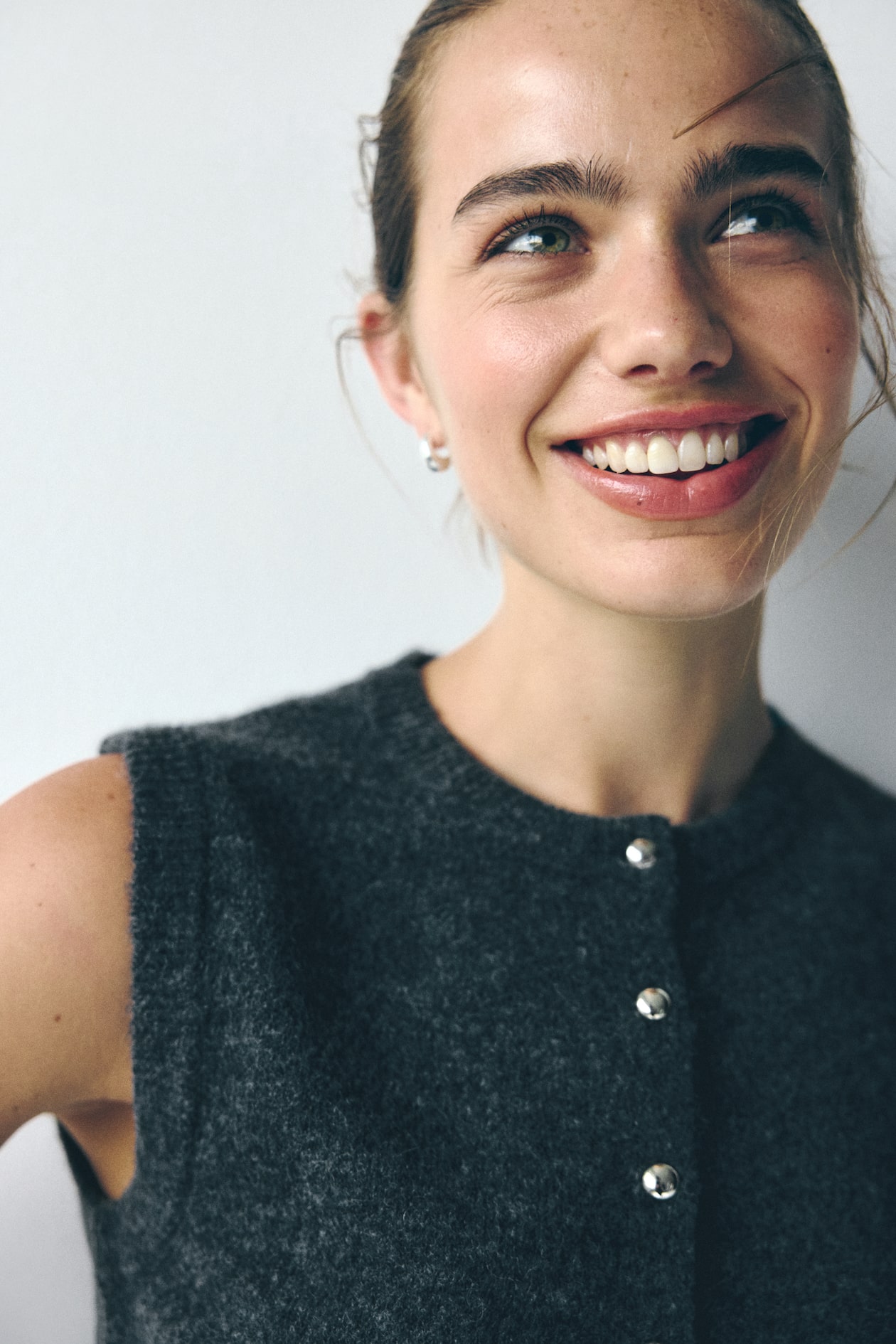 Gilet sans manches en maille - Gris foncé chiné - FEMME | H&M FR