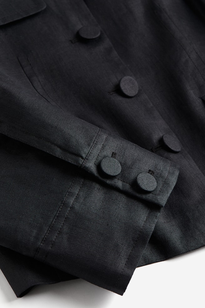 Linen jacket - Black - 3