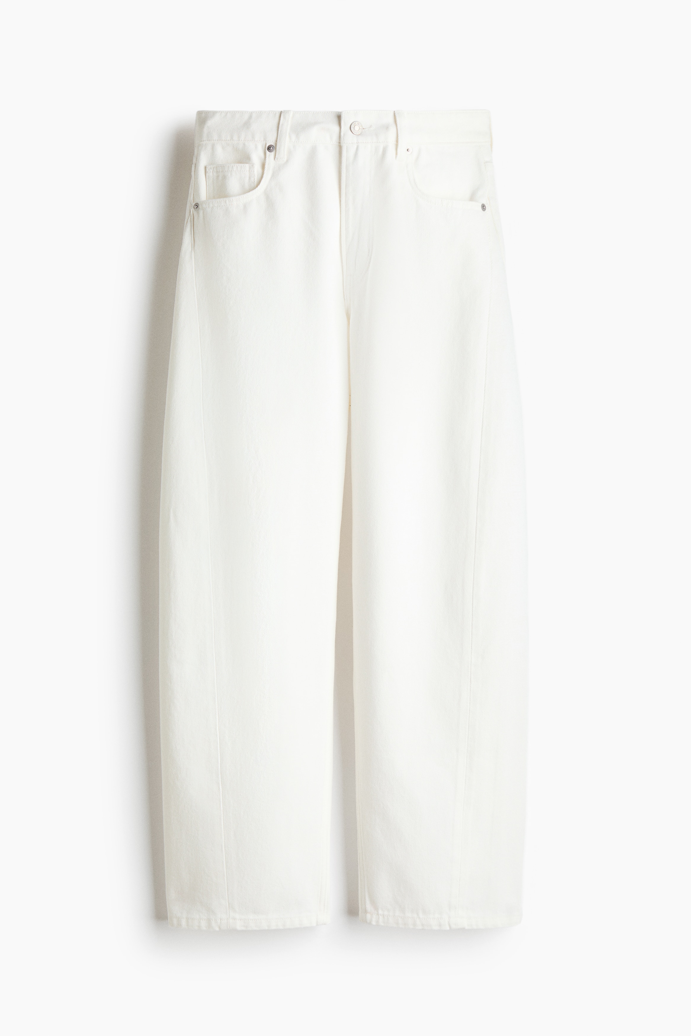 Barrel Regular Waist Jeans - Blanco/Azul denim oscuro/Azul denim oscuro