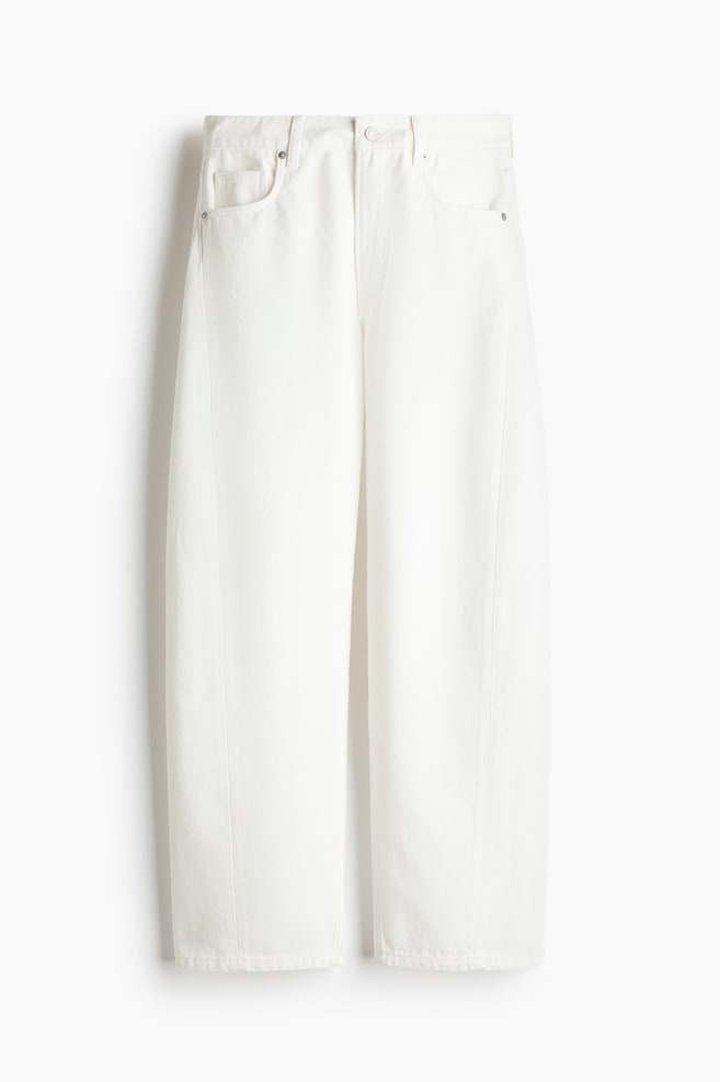 Barrel Regular Waist Jeans - White/Dark denim blue/Dark denim blue - 1
