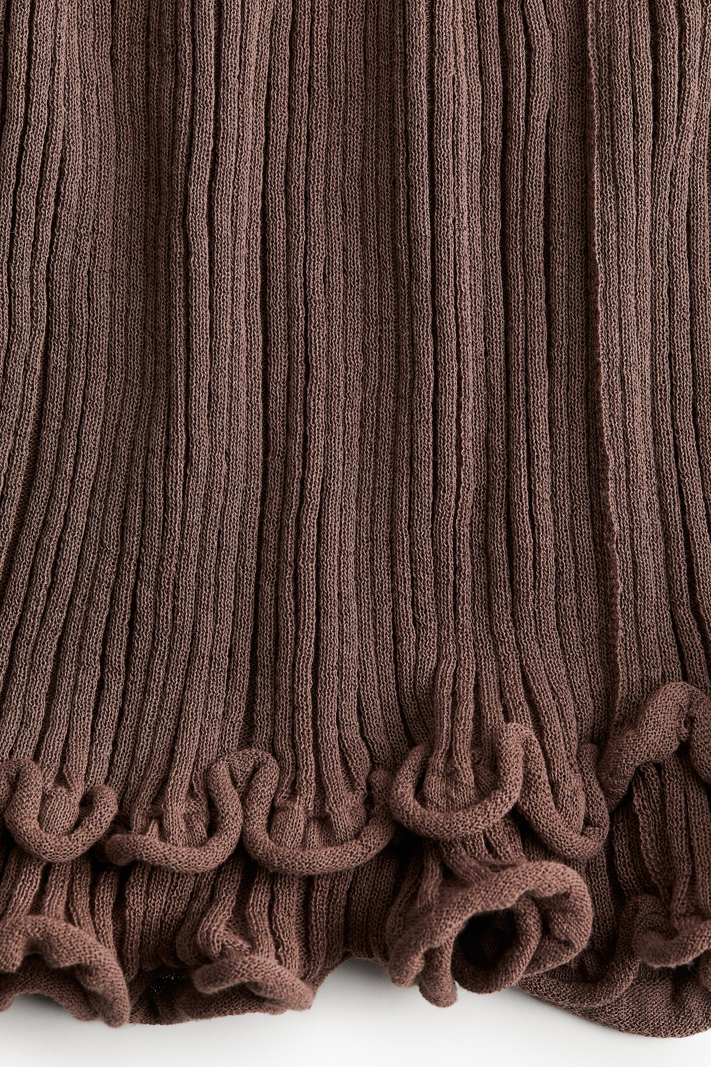 Women's Brown Tie-back rib-knit dress | H&M