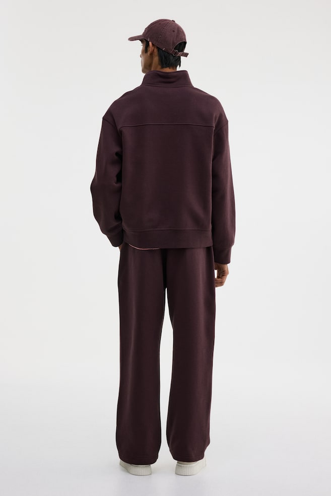 Sweatshirt mit Zipper in Loose Fit-Dunkles Pflaumenlila - 5