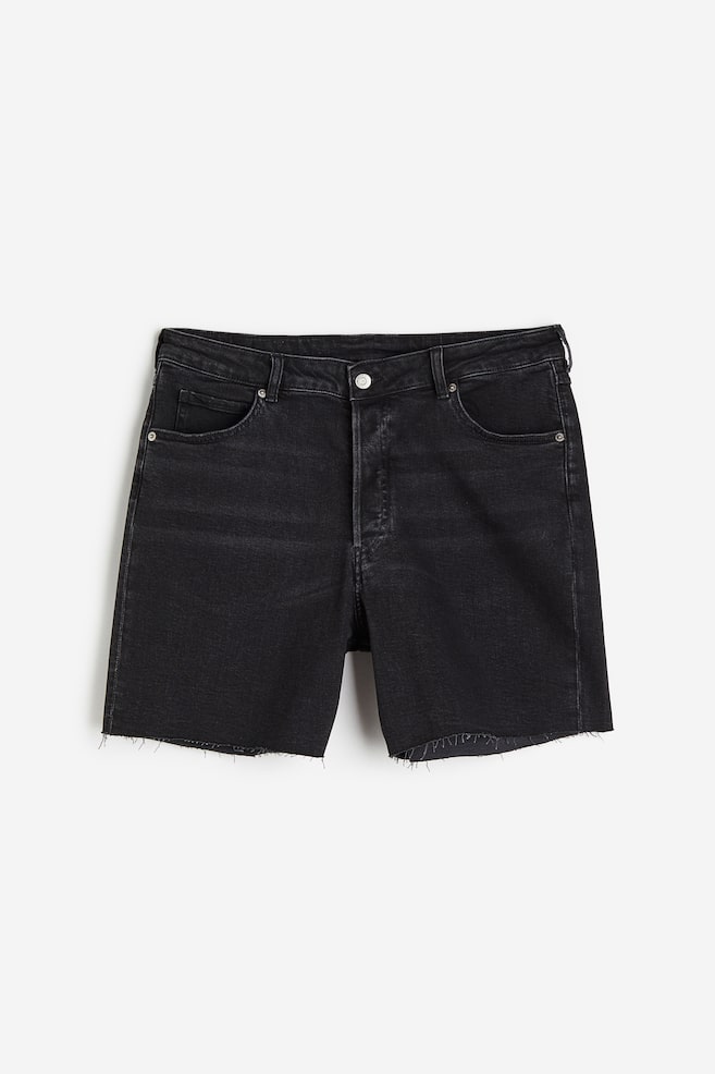 H&M+ 90s Cutoff High Waist Shorts - Sort/Lys denimblå - 2