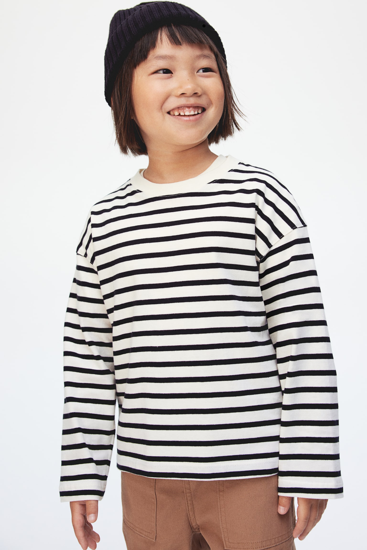 Long-sleeved T-shirt - White/Black striped/Dark green/Striped/Green/Striped/White/Beige/White striped/Dark blue/Light grey - 4