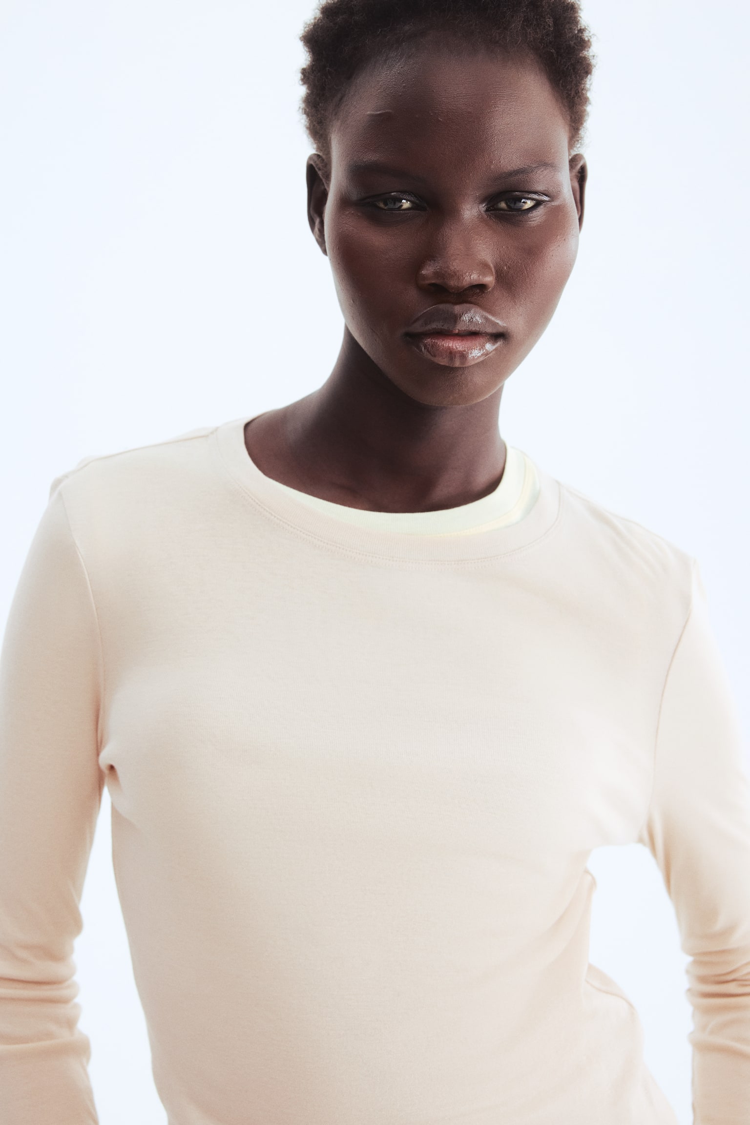 Top en punto de algodón pima - Beige claro/Azul marino/Amarillo pálido/Rosa tenue oscuro/Negro - 6