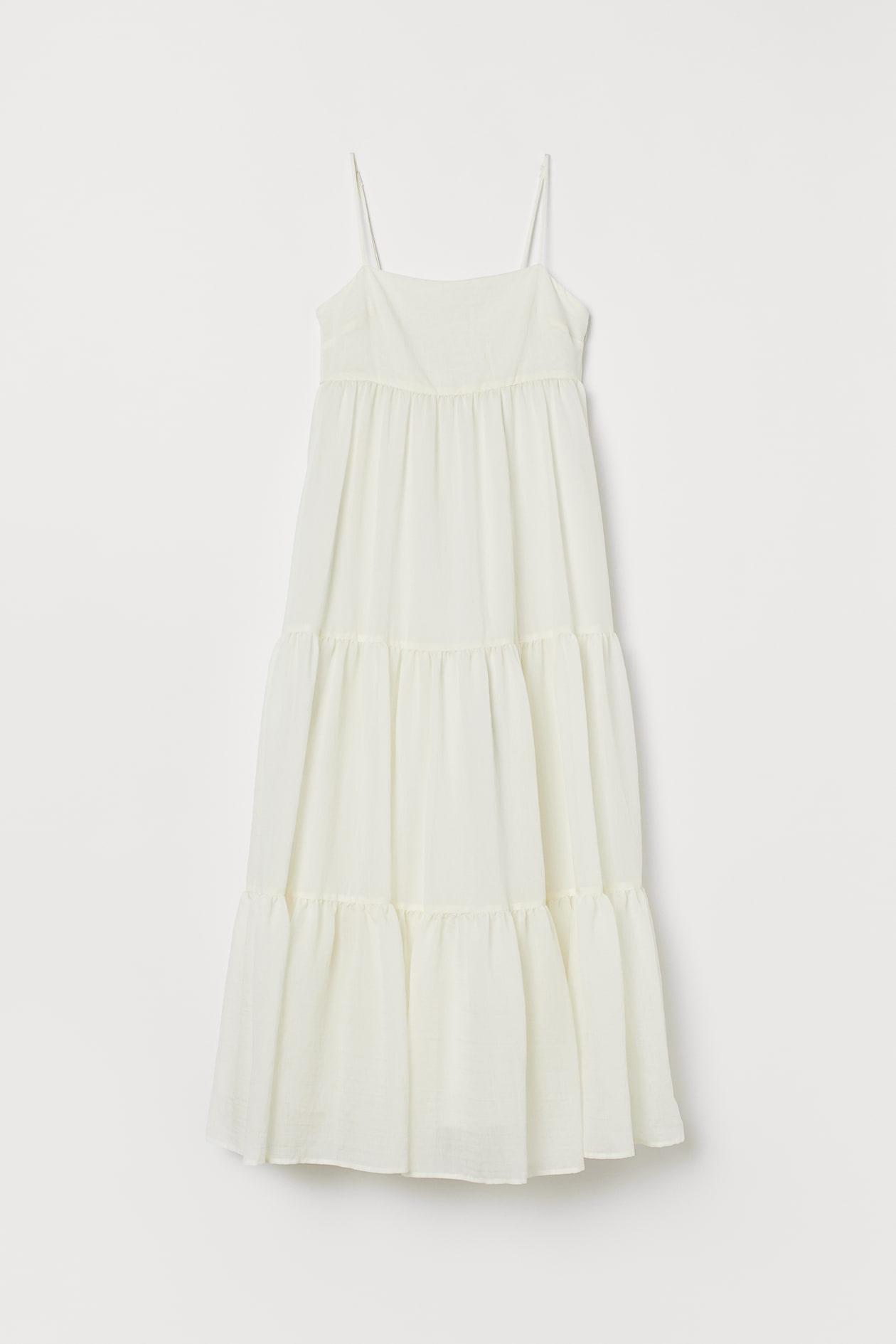 Lyocell-blend Dress - Sleeveless - Midi - Cream - Ladies | H&M US